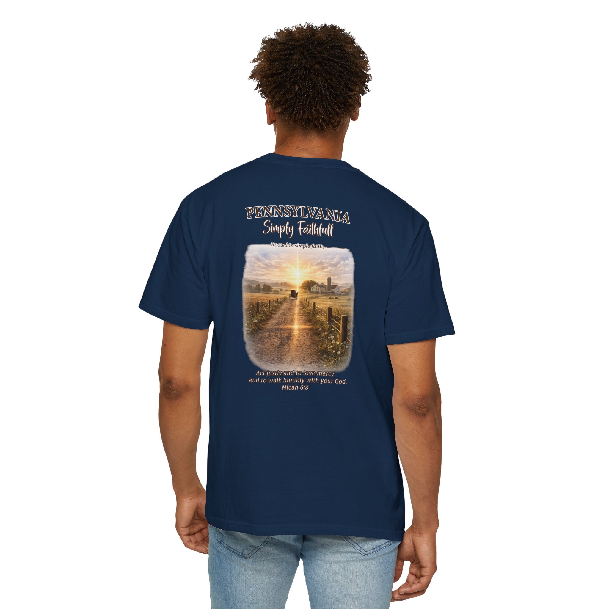 PA-Pennsylvania Simply Faithful Christian T Shirt, Amish Country Faith Tee, Micah 6:8 Shirt, PA Faith Shirt, God Bless America Collection