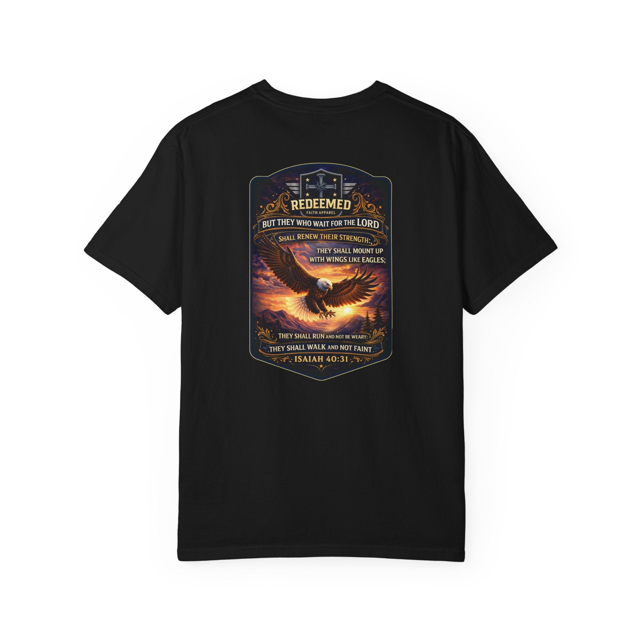 Isaiah 40 31 Christian T Shirt, Wings Like Eagles Shirt, Wait on the Lord Scripture Tee, Christian Encouragement, Redeemed Faith Apparel