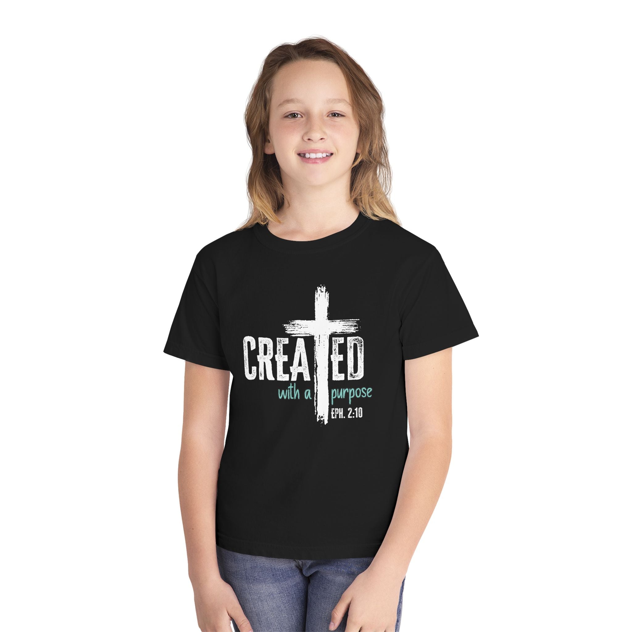 Created with a Purpose Youth Shirt, Christian Youth Shirt, Ephesians 2:10 Shirt, Faith Shirt for Kids, Christian Tee, Church Shirt