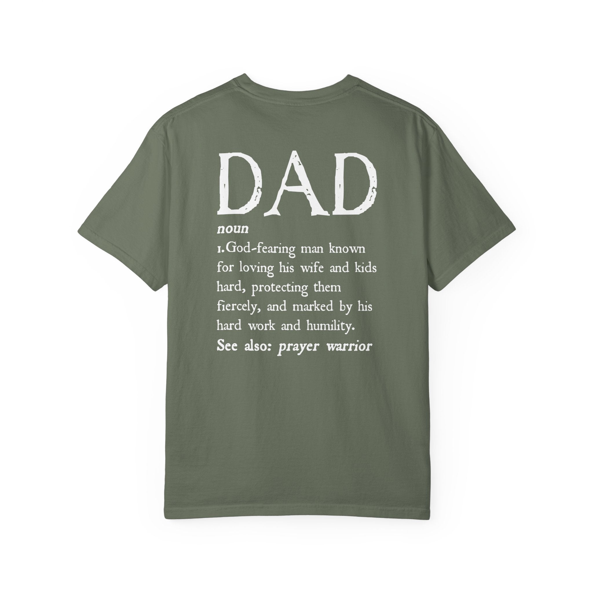Dad Definition Christian T-Shirt (Back), Man of God Father Husband Protector Tee, Christian Dad Gift Shirt, Redeemed Faith Apparel