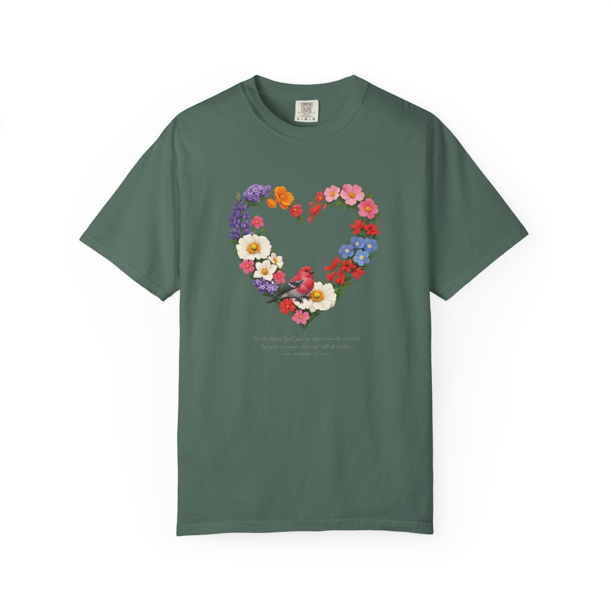 For God Has Not Given Us A Spirit Of Fear Floral Tee, 2 Timothy 1:7 Shirt, Christian Women Gift, Wildflower Heart, Redeemed Faith Apparel