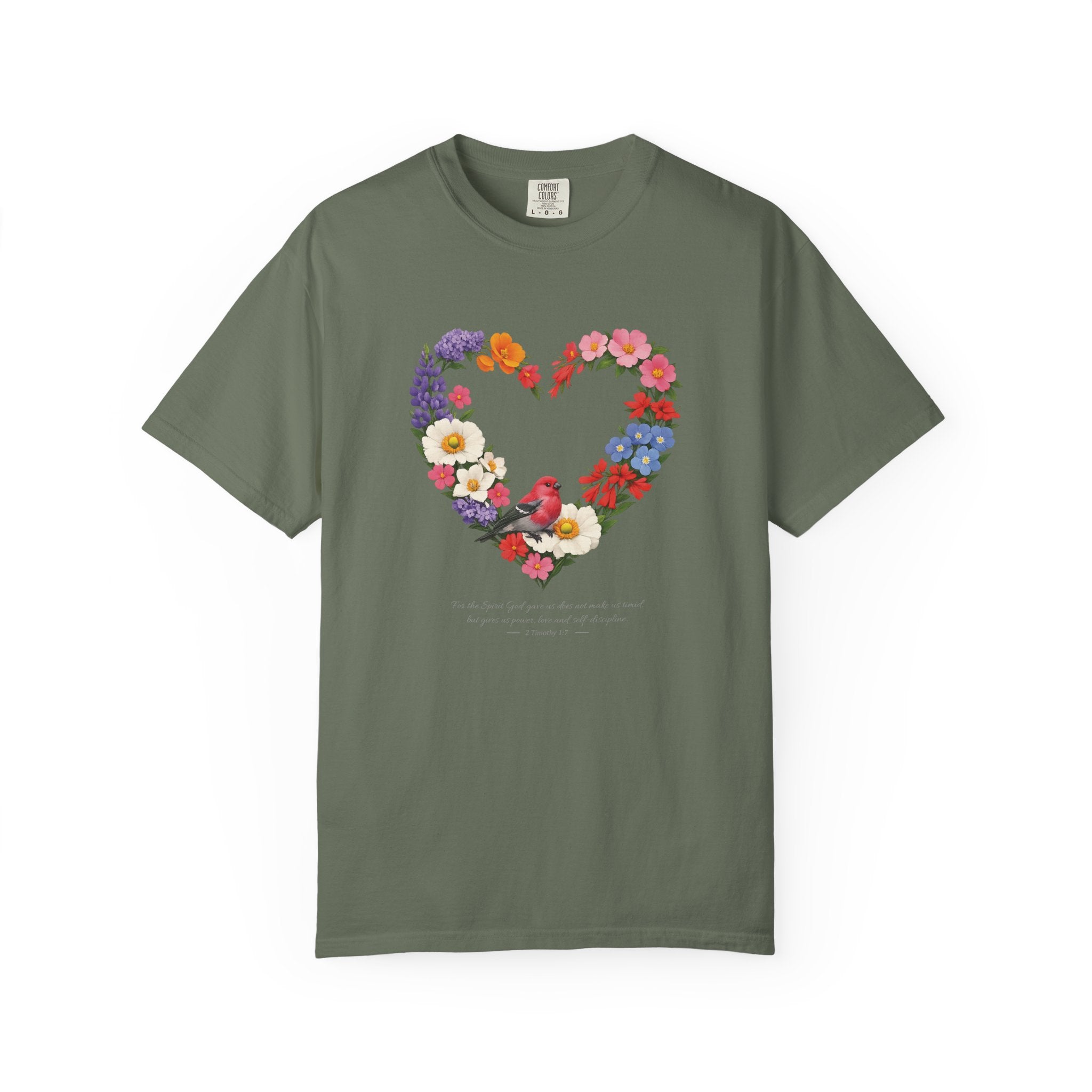 For God Has Not Given Us A Spirit Of Fear Floral Tee, 2 Timothy 1:7 Shirt, Christian Women Gift, Wildflower Heart, Redeemed Faith Apparel