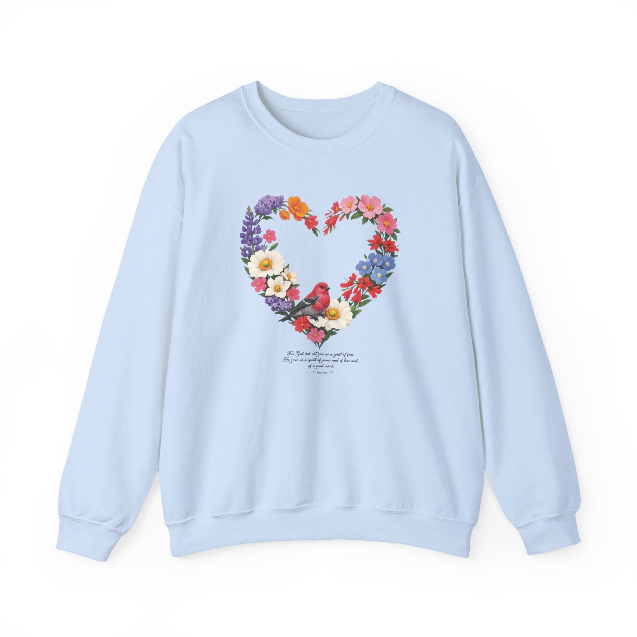 2 Timothy 1:7 Sweatshirt, God Gave Us a Spirit of Power, Love, Self Discipline, Bird Faith Womens Gift, Boho Top, Redeemed Faith Apparel