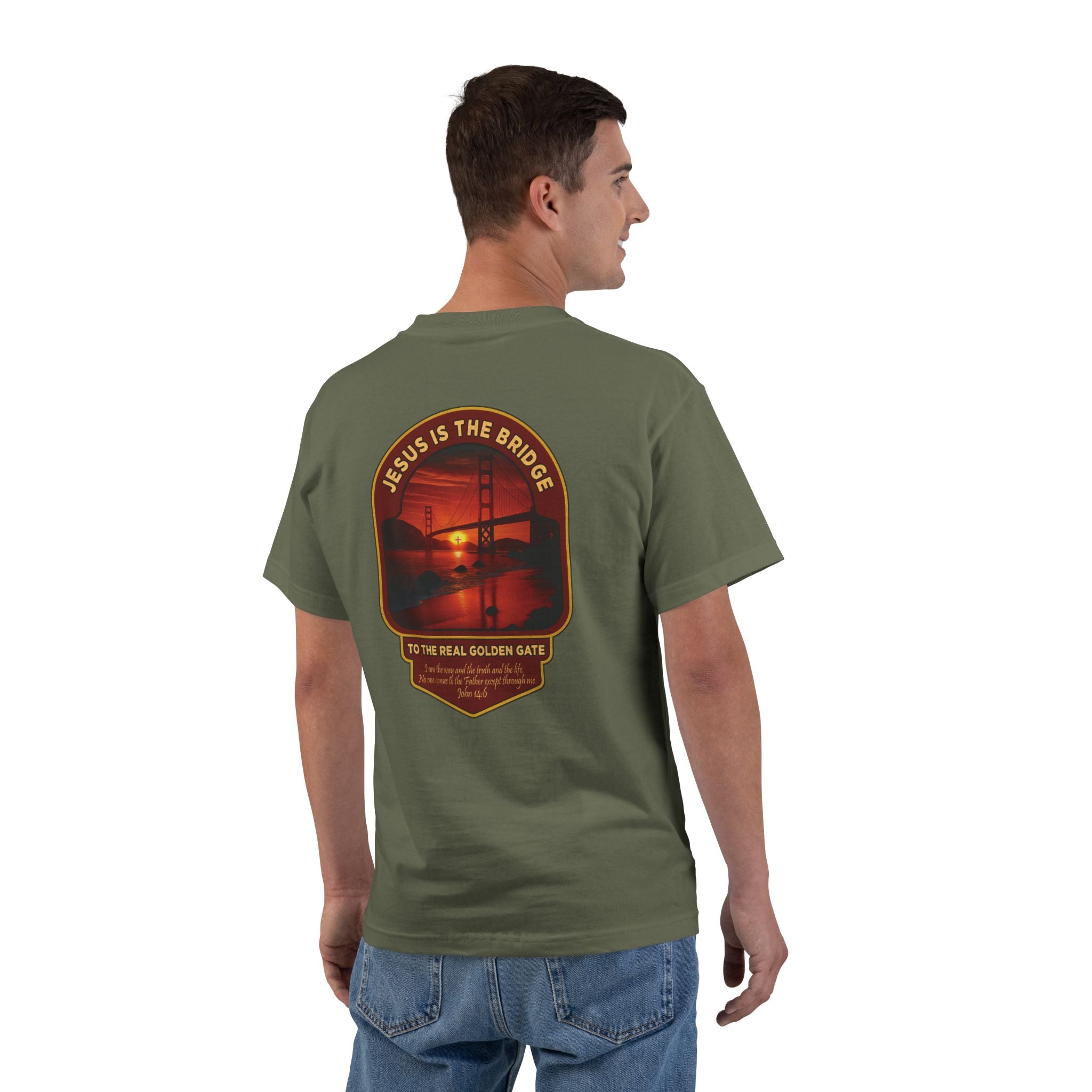 CA-Jesus Is the Bridge Shirt, Golden Gate, Christian California Tee, John 146 T-Shirt, Redeemed Faith Apparel, God Bless America Collection