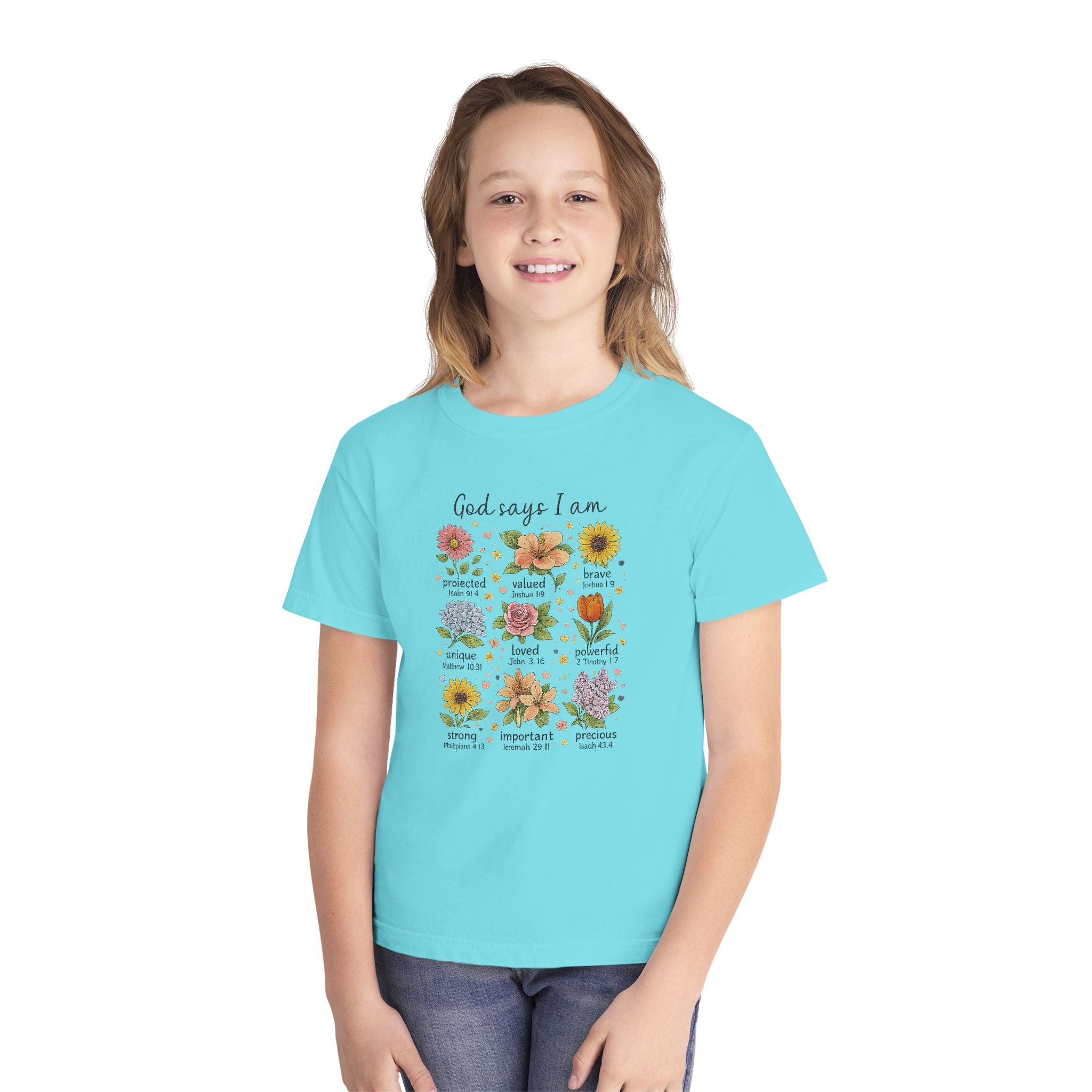 God Says I Am Youth Shirt, Christian Youth T Shirt, Bible Verse Youth Tee, Faith Shirt for Girls, Church Youth Shirt, Scripture Tee