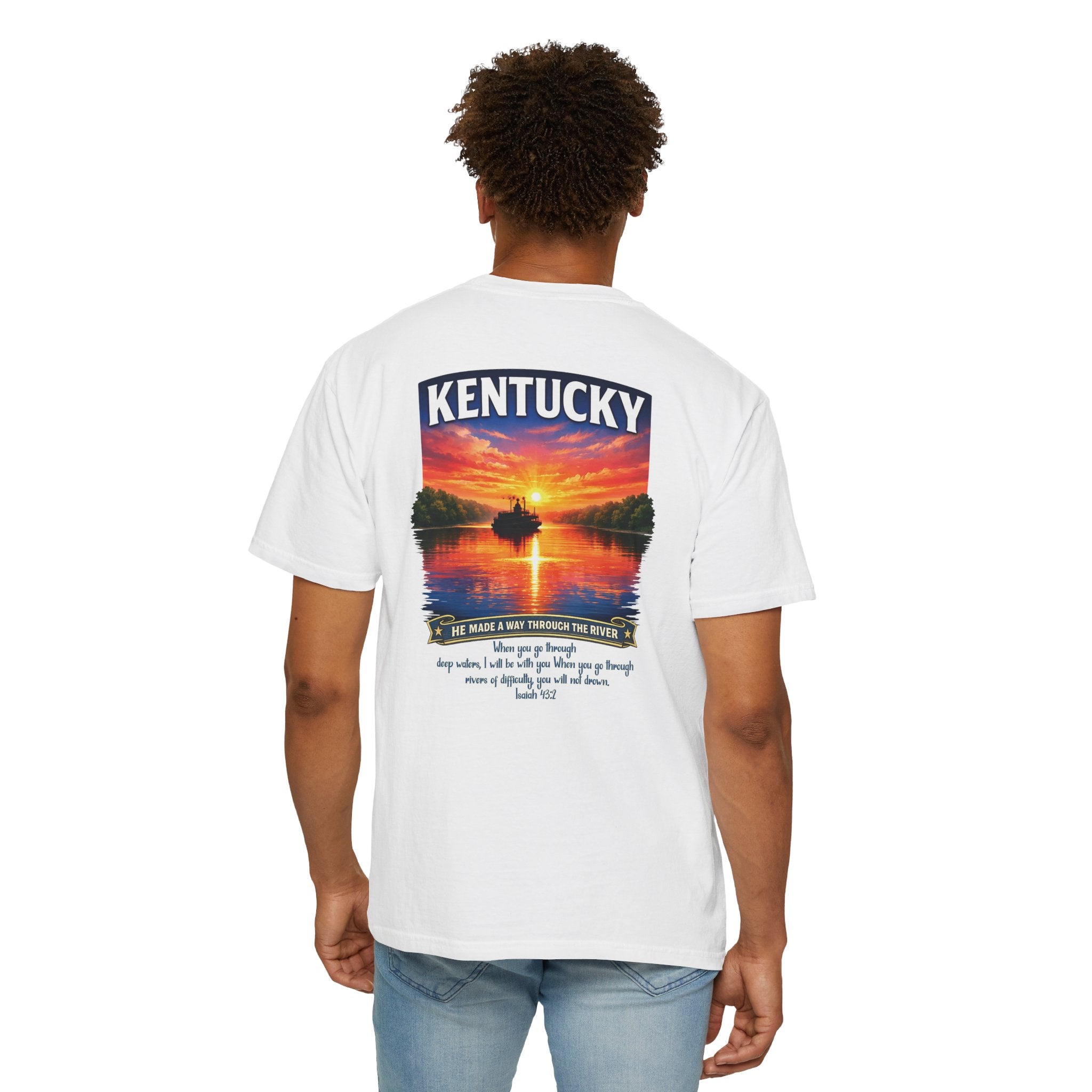 KY-Kentucky River Christian T Shirt, He Made a Way Through the River Shirt, Isaiah 43 Tee, Kentucky Gift Him, God Bless America Collection
