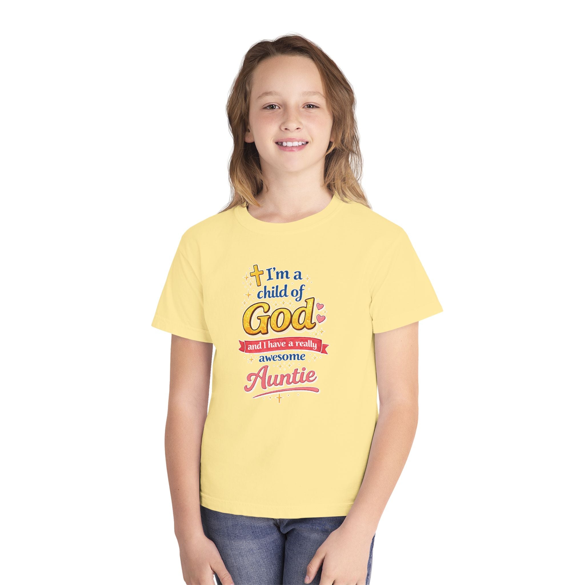 Im a Child of God Youth Shirt and Awesome Auntie, Christian Family Shirt Youth, Grandma Grandpa Mom Dad Shirt, Youth Christian Faith Shirt