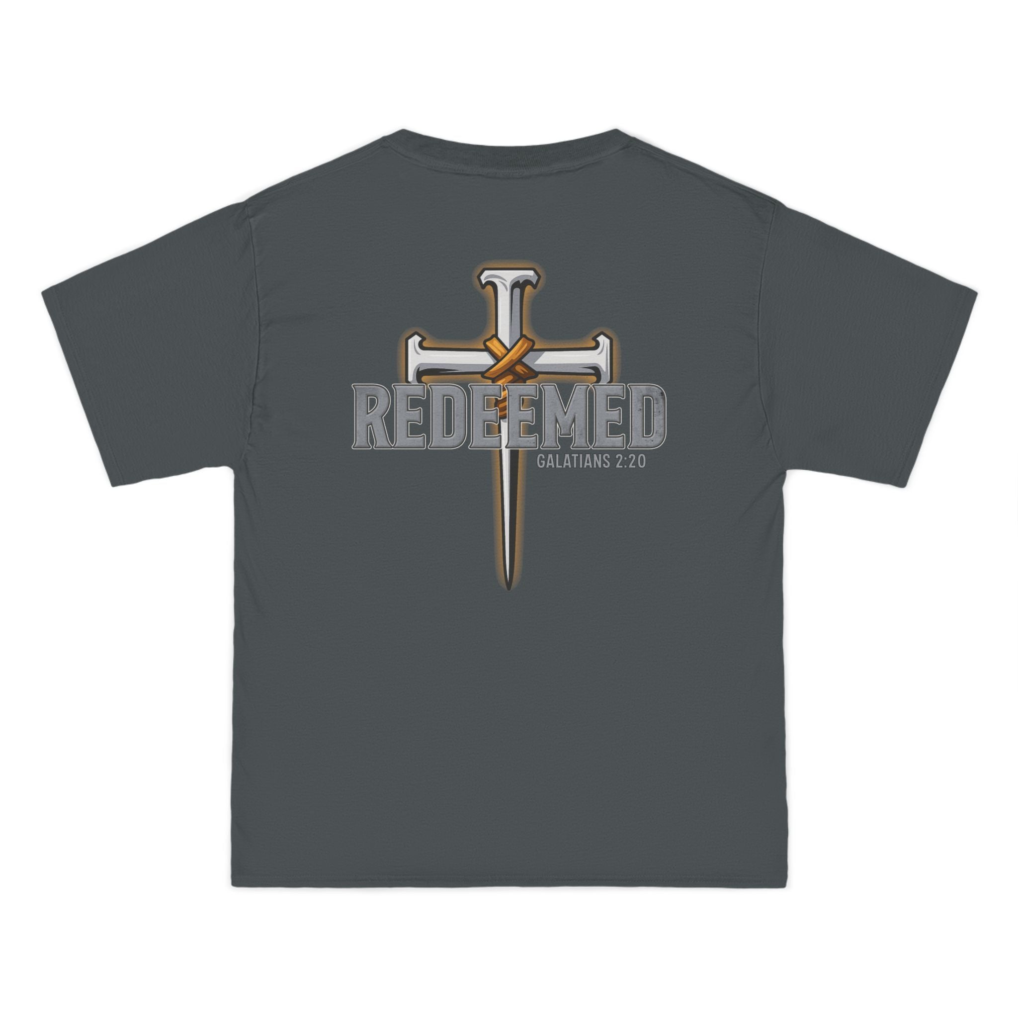 Redeemed Christian T-Shirt | Galatians 2:20 Shirt | Faith-Based Apparel | Cross Design | Religious Gift for Men & Women | Redeemed Faith Tee
