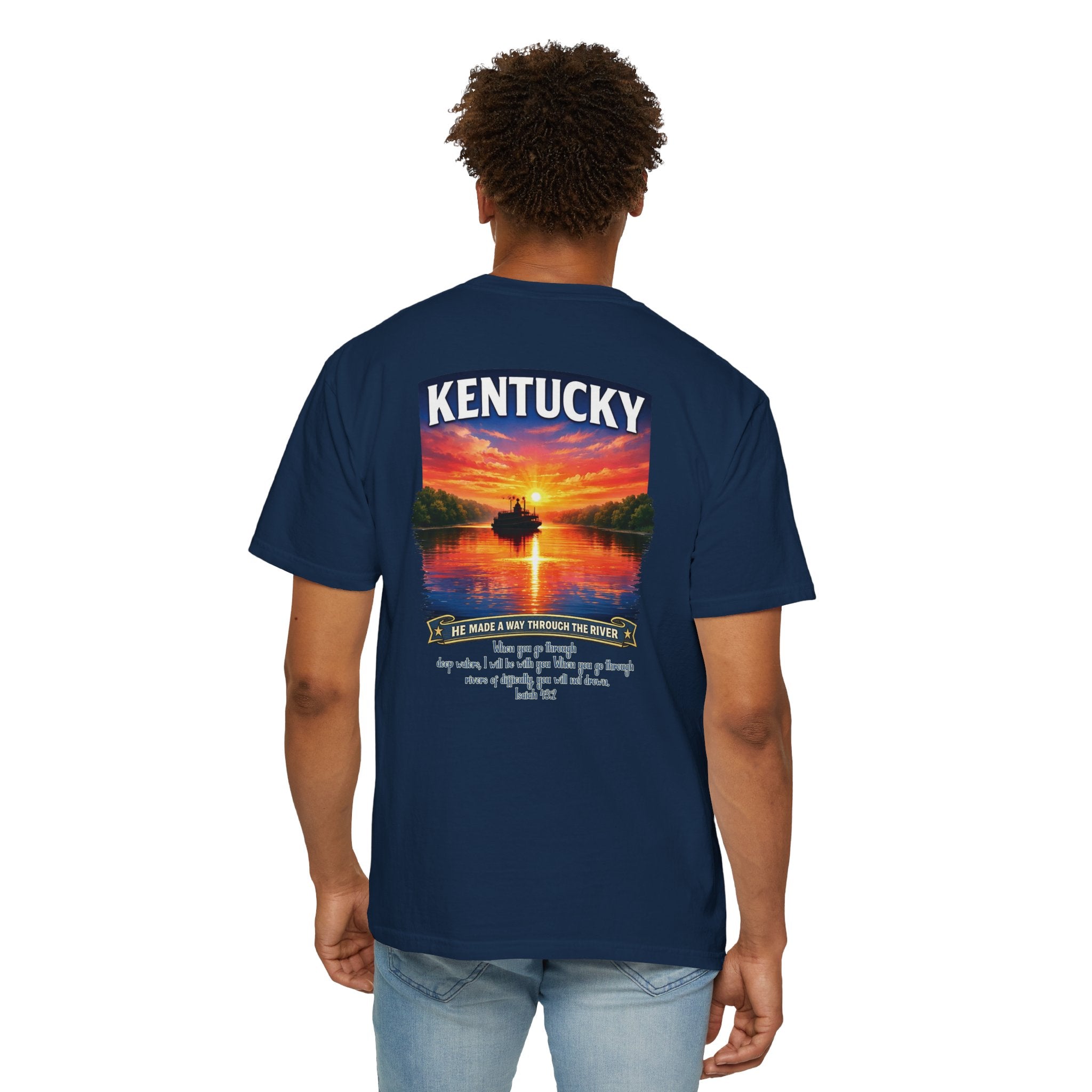 KY-Kentucky River Christian T Shirt, He Made a Way Through the River Shirt, Isaiah 43 Tee, Kentucky Gift Him, God Bless America Collection