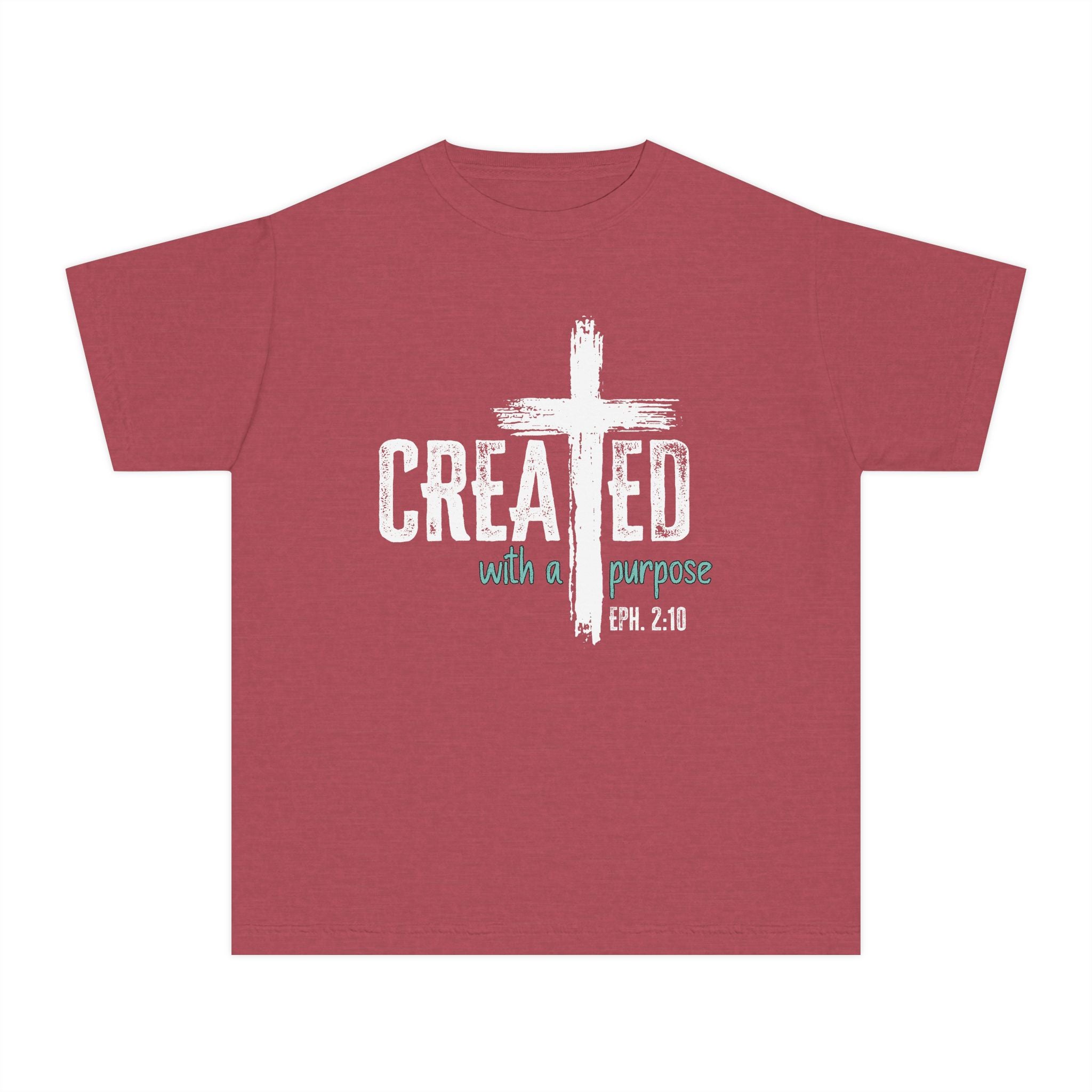 Created with a Purpose Youth Shirt, Christian Youth Shirt, Ephesians 2:10 Shirt, Faith Shirt for Kids, Christian Tee, Church Shirt