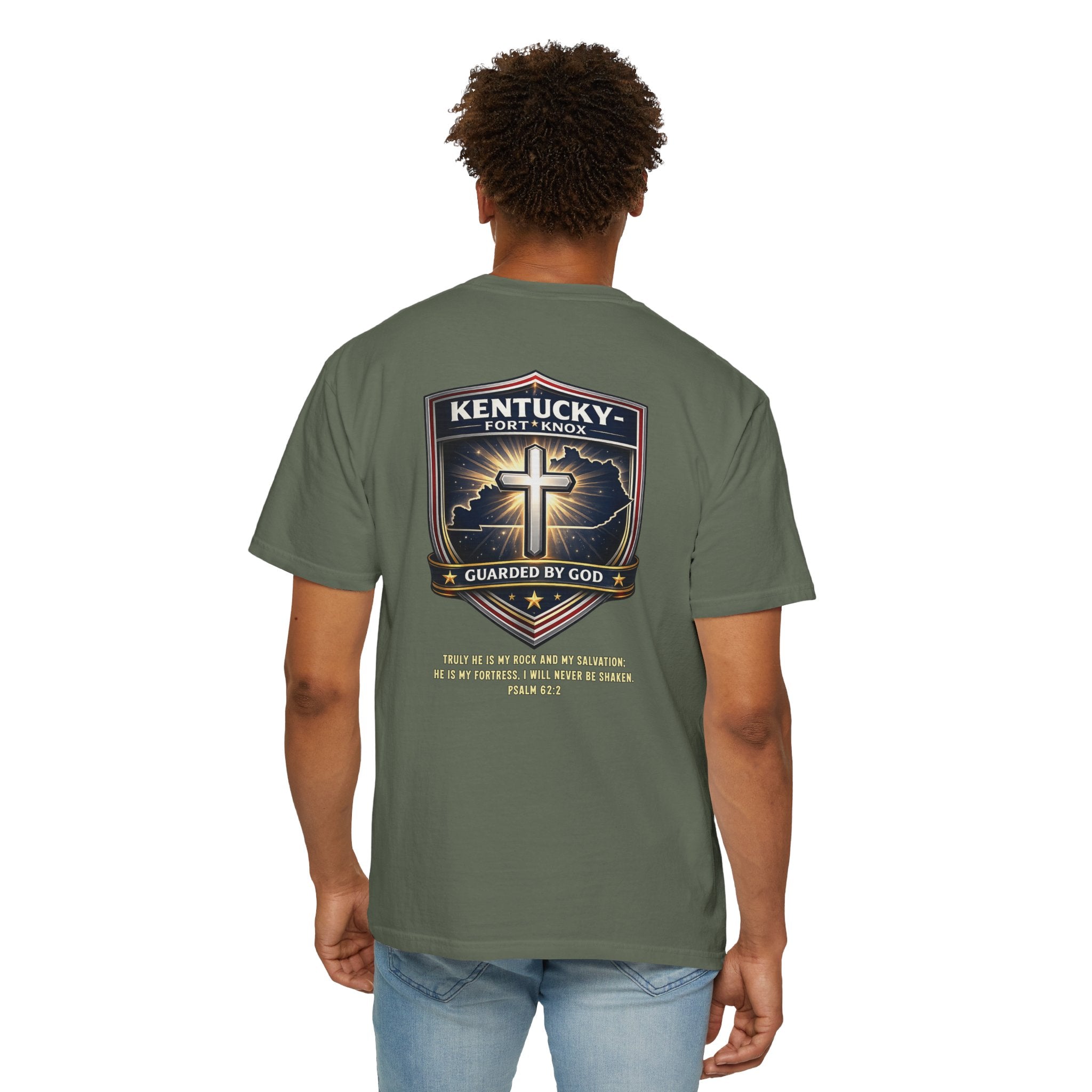 KY-Kentucky Fort Knox Christian T Shirt, Guarded by God Faith Shirt, Psalm 62 Tee, Christian Protection Shirt, God Bless America Collection
