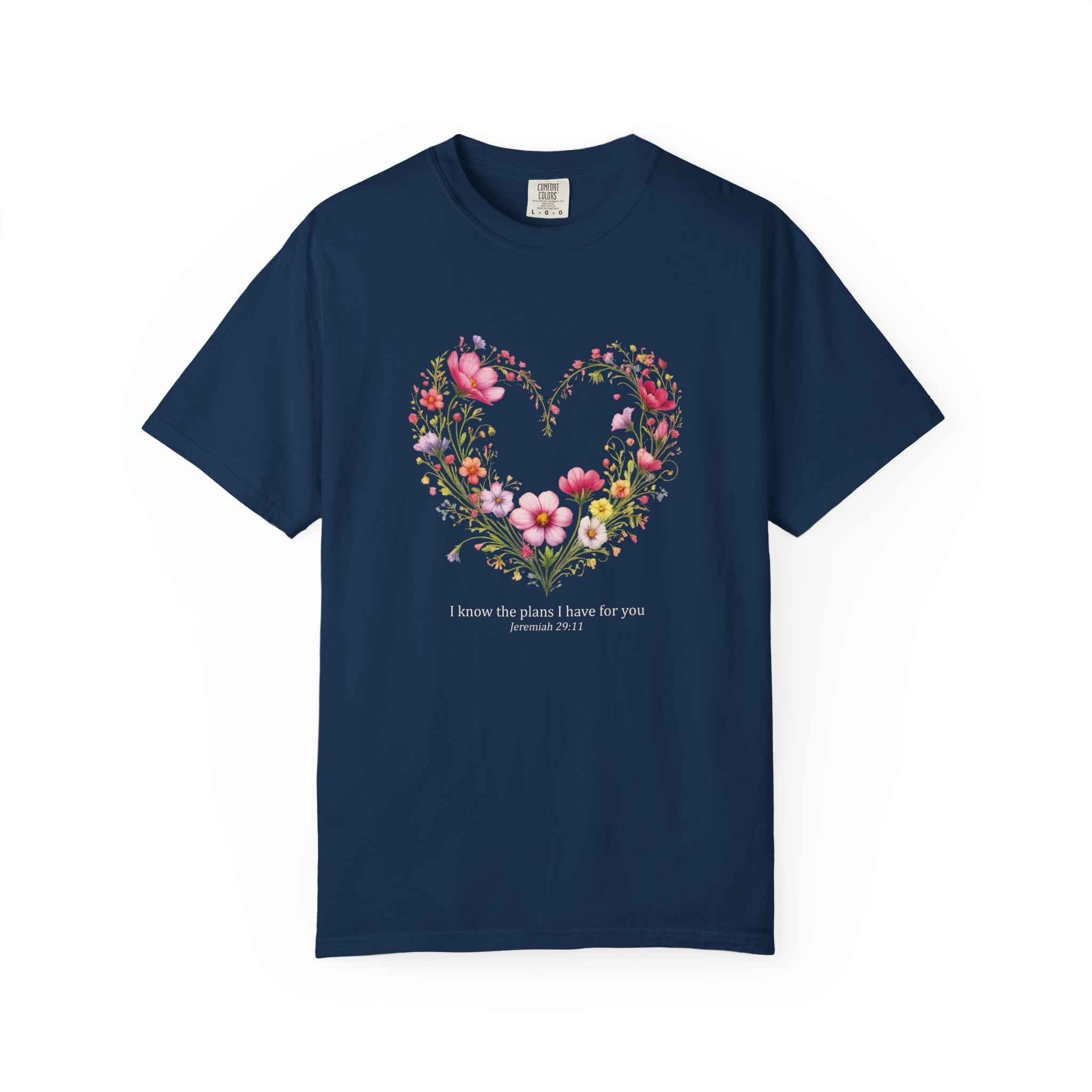 I Know The Plans I Have For You Floral Tee, Jeremiah 29:11 Christian Shirt, Christian Women Gift, Wildflower Heart, Redeemed Faith Apparel