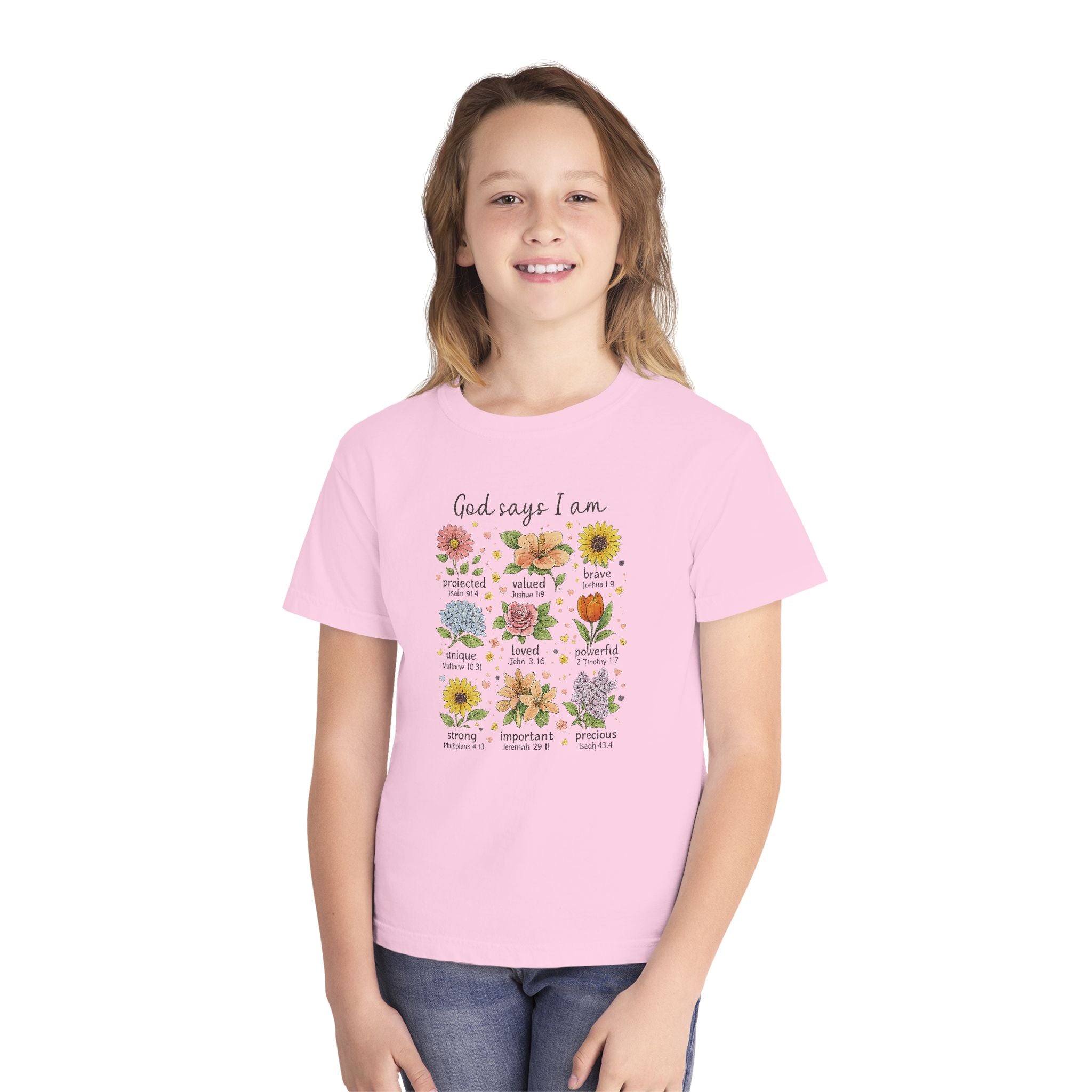 God Says I Am Youth Shirt, Christian Youth T Shirt, Bible Verse Youth Tee, Faith Shirt for Girls, Church Youth Shirt, Scripture Tee