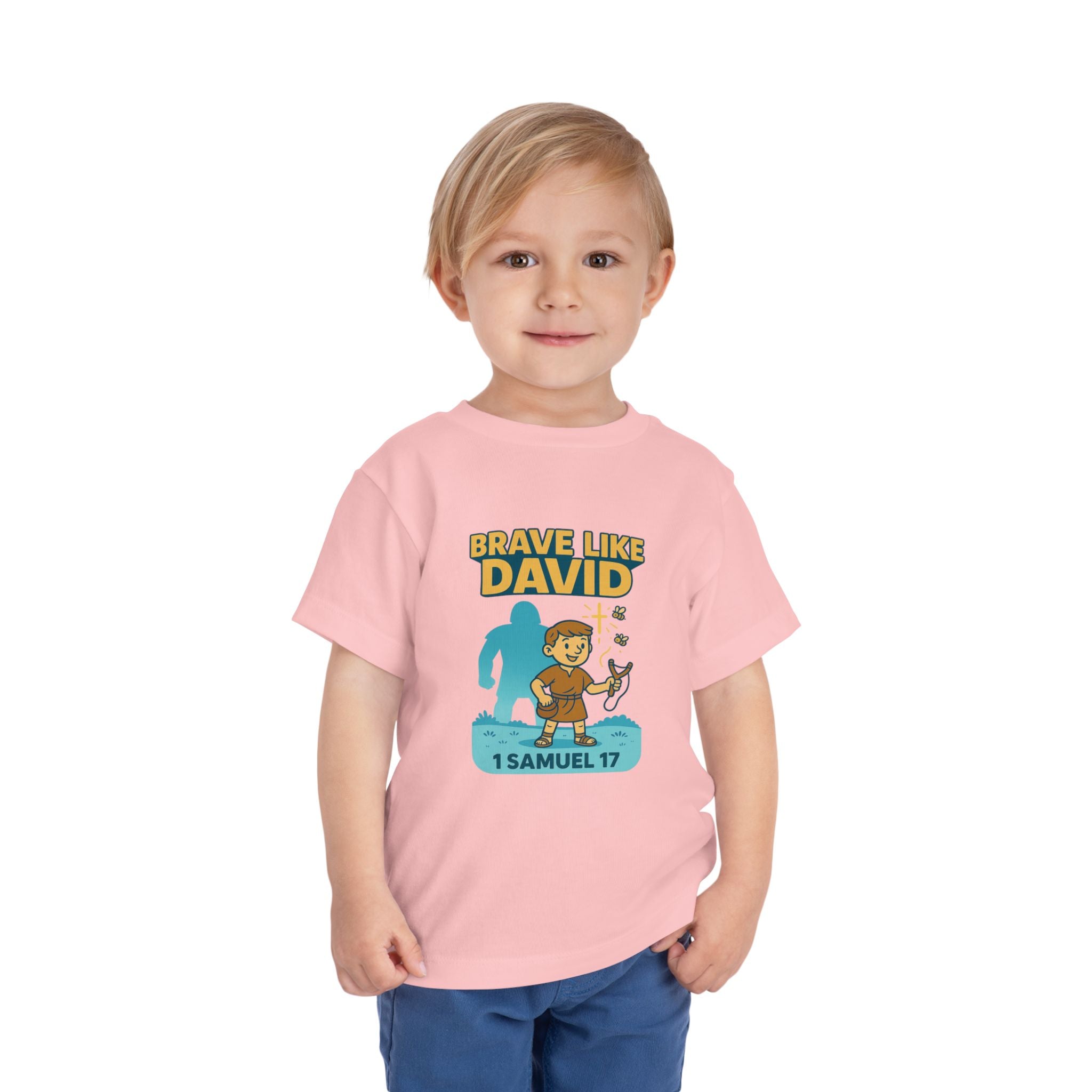 Brave Like David Kids T-Shirt, 1 Samuel 17, Christian Apparel for Kids, Redeemed Faith Apparel,