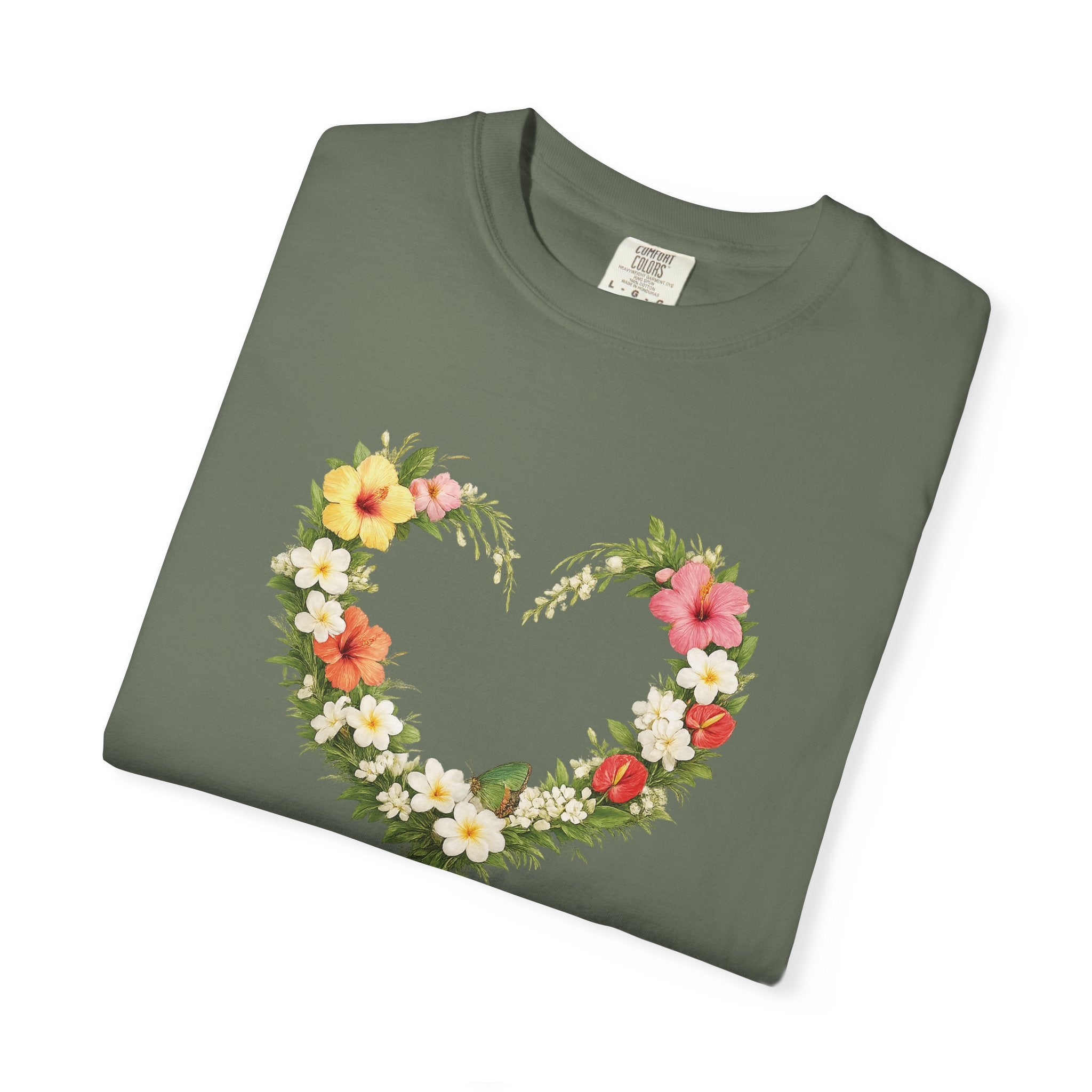 I Trust Him Floral Heart Christian Shirt, 2 Timothy 1:7 T-Shirt, Faith Based Gift for Women, Wildflower Heart Tee, Redeemed Faith Apparel