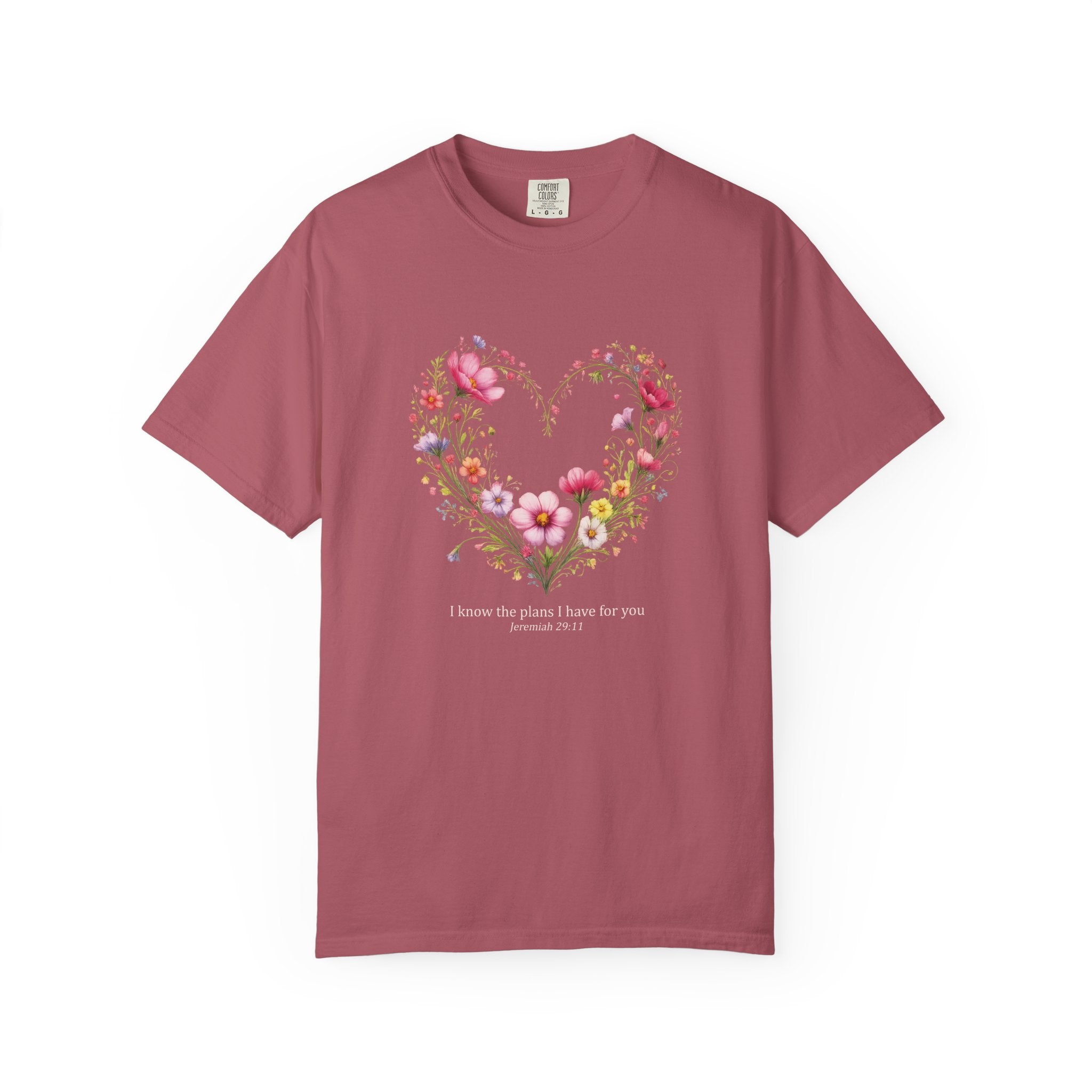I Know The Plans I Have For You Floral Tee, Jeremiah 29:11 Christian Shirt, Christian Women Gift, Wildflower Heart, Redeemed Faith Apparel