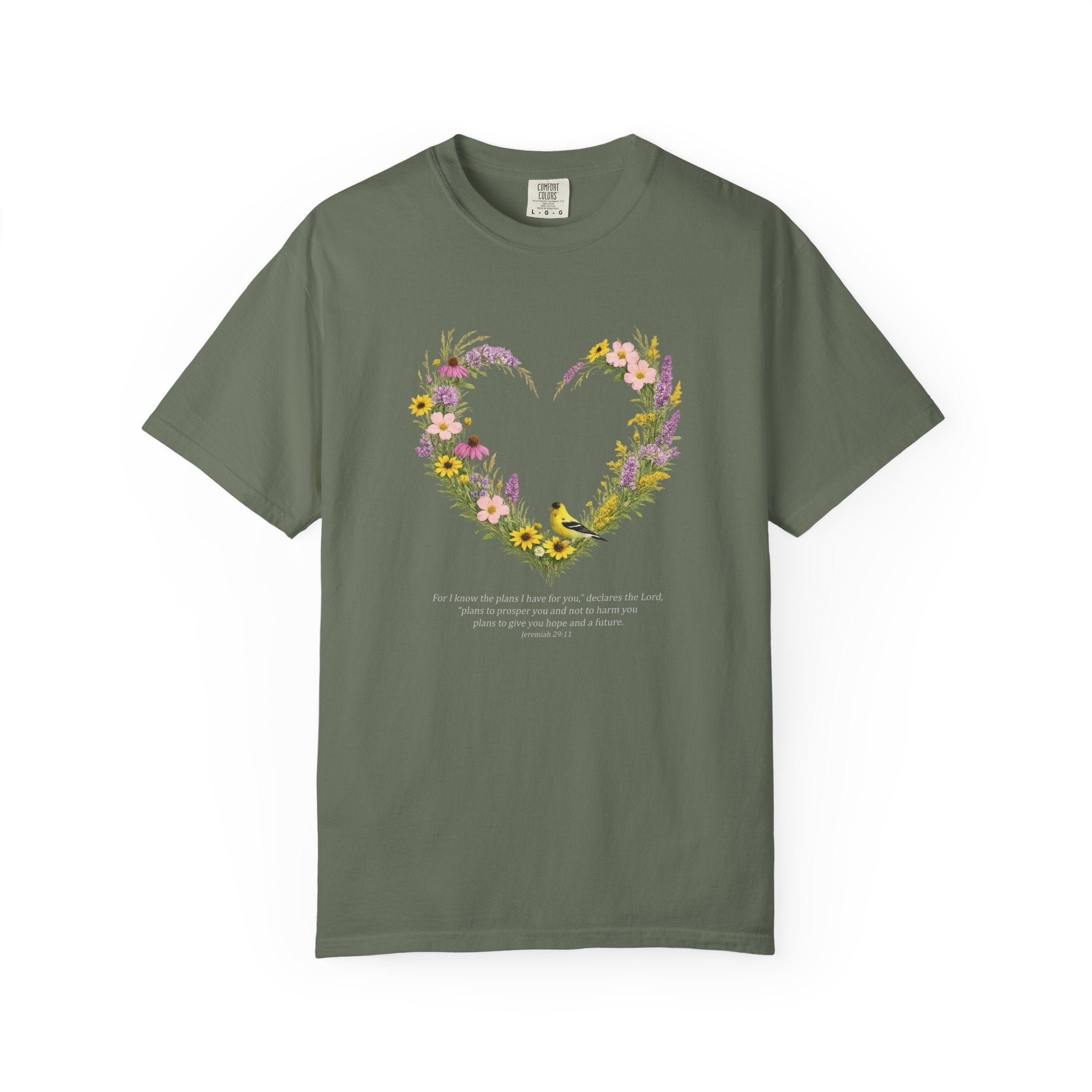 I Know The Plans I Have For You Floral Heart T-Shirt, Jeremiah 29:11 T Shirt, Christian Women Gift, Wildflower Heart, Redeemed Faith Apparel