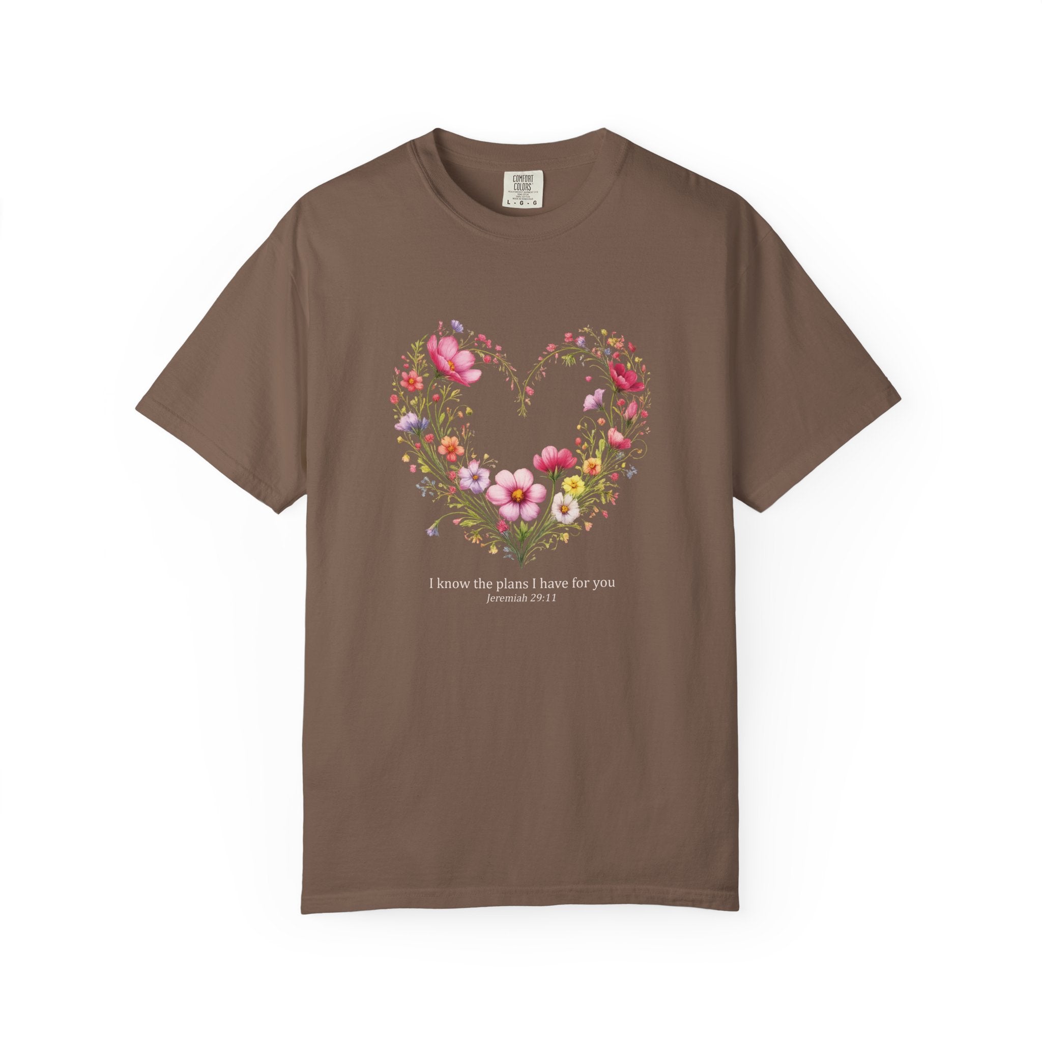 I Know The Plans I Have For You Floral Tee, Jeremiah 29:11 Christian Shirt, Christian Women Gift, Wildflower Heart, Redeemed Faith Apparel