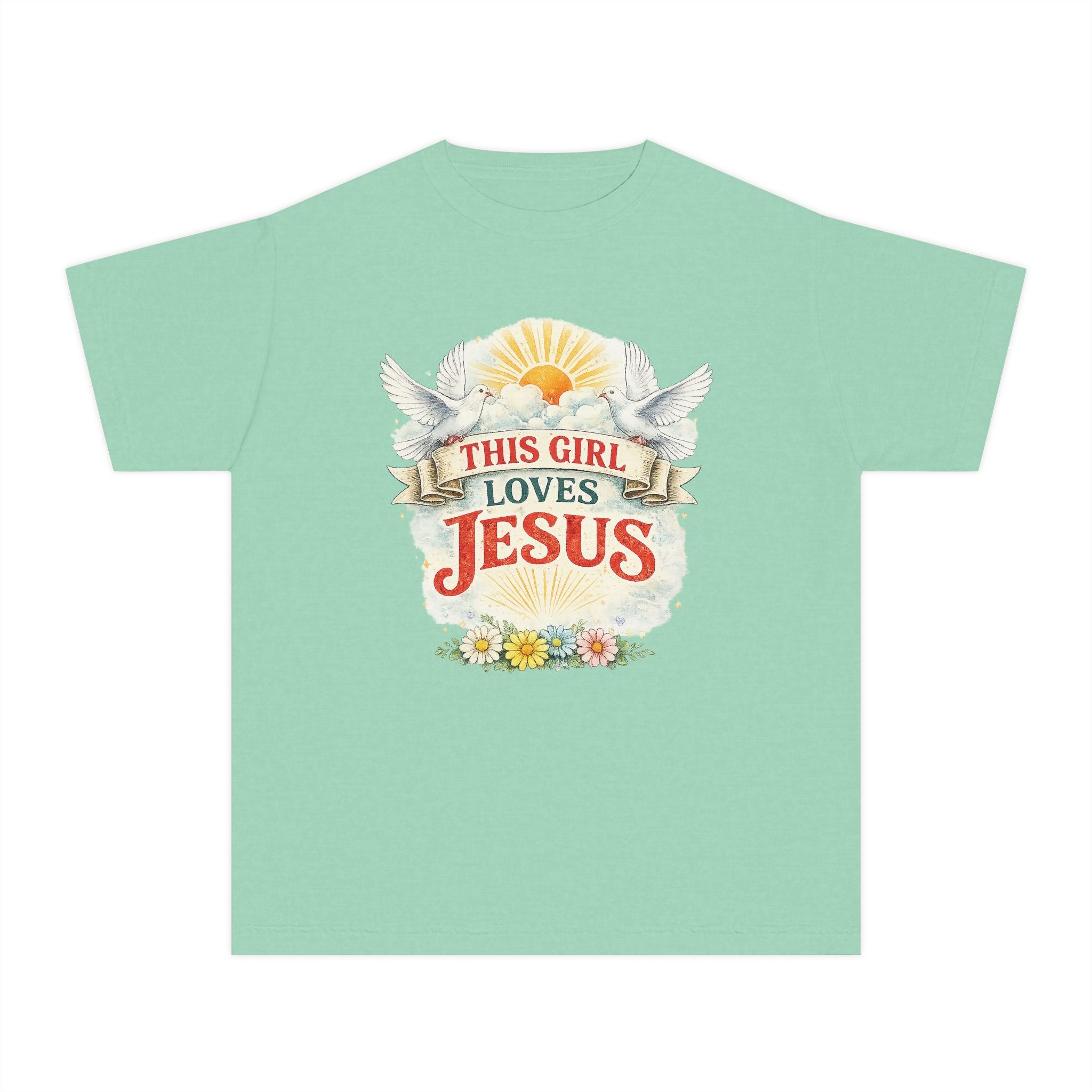 This Girl Loves Jesus Youth Shirt, Christian Girl Shirt, Faith Based Kids Shirt, Cute Christian Tee, Bible Shirt Girls, Christian Gift Kids