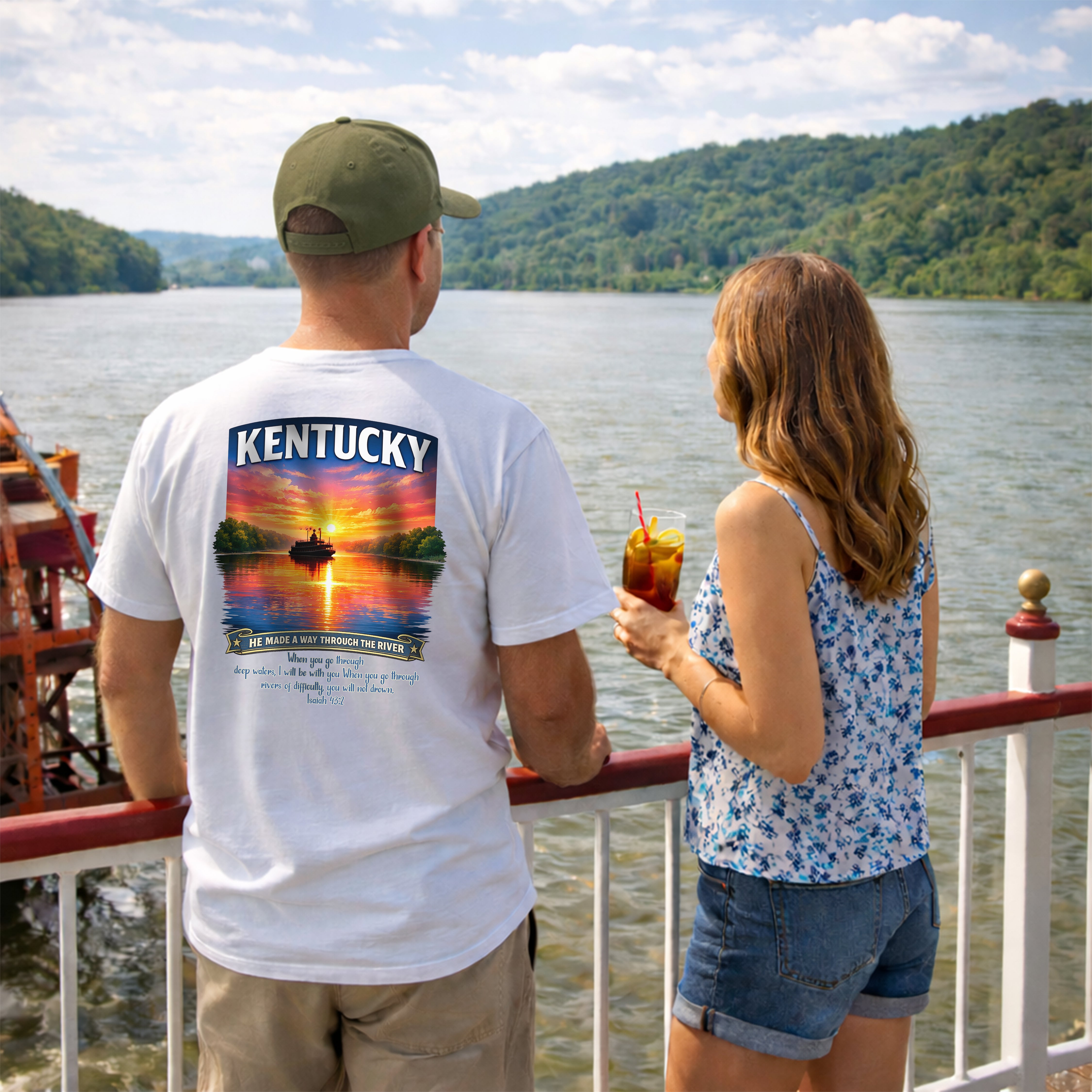 KY-Kentucky River Christian T Shirt, He Made a Way Through the River Shirt, Isaiah 43 Tee, Kentucky Gift Him, God Bless America Collection