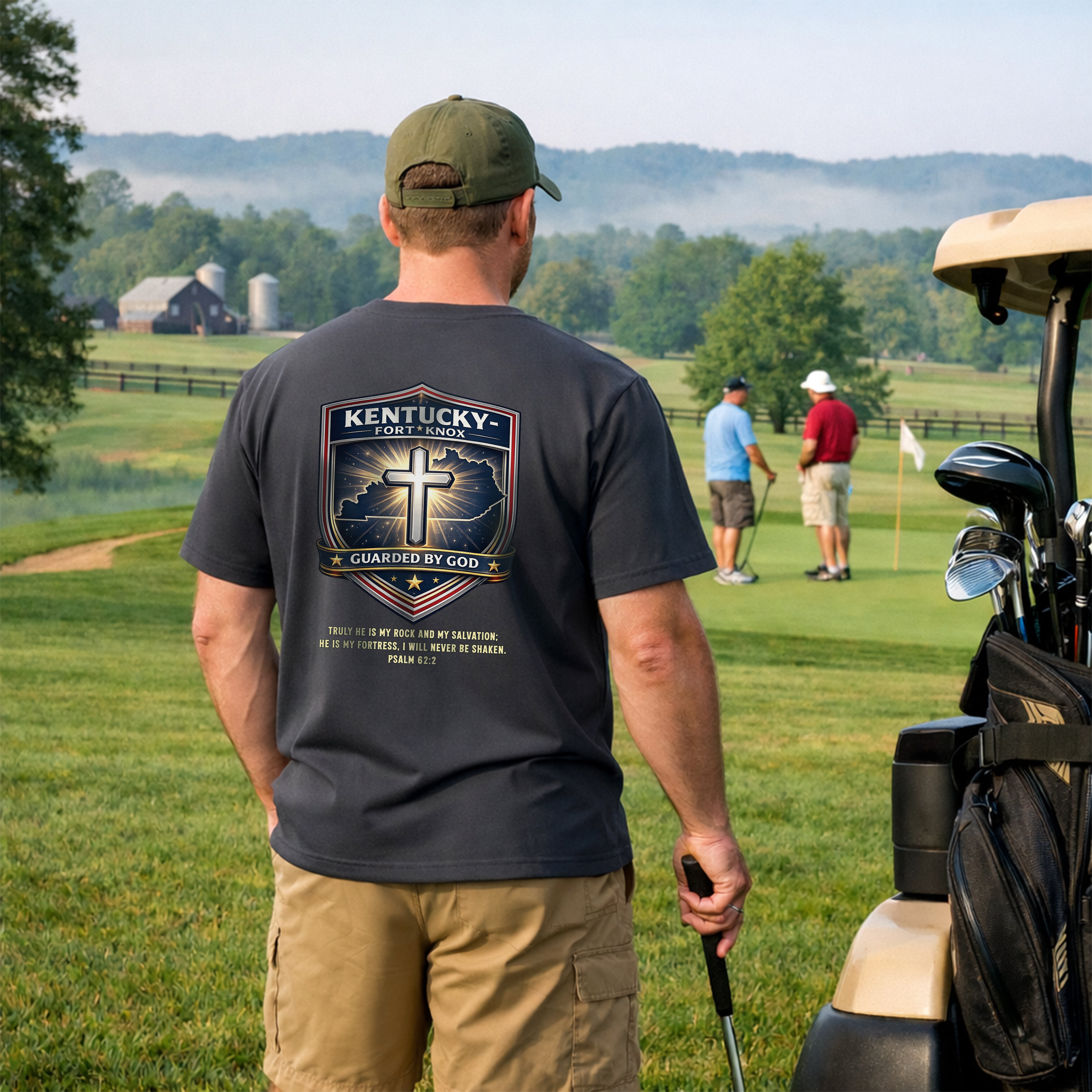 KY-Kentucky Fort Knox Christian T Shirt, Guarded by God Faith Shirt, Psalm 62 Tee, Christian Protection Shirt, God Bless America Collection