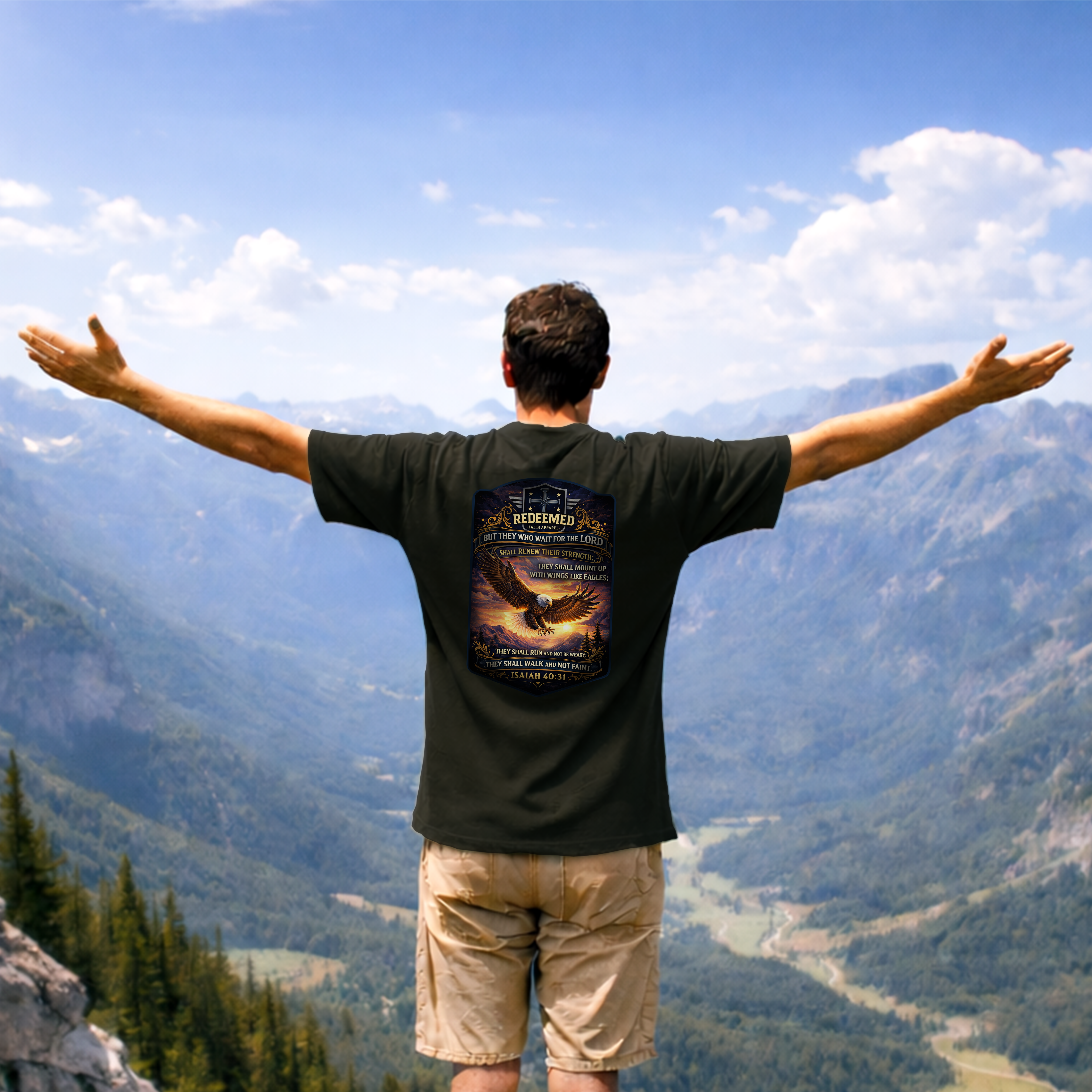 Isaiah 40 31 Christian T Shirt, Wings Like Eagles Shirt, Wait on the Lord Scripture Tee, Christian Encouragement, Redeemed Faith Apparel