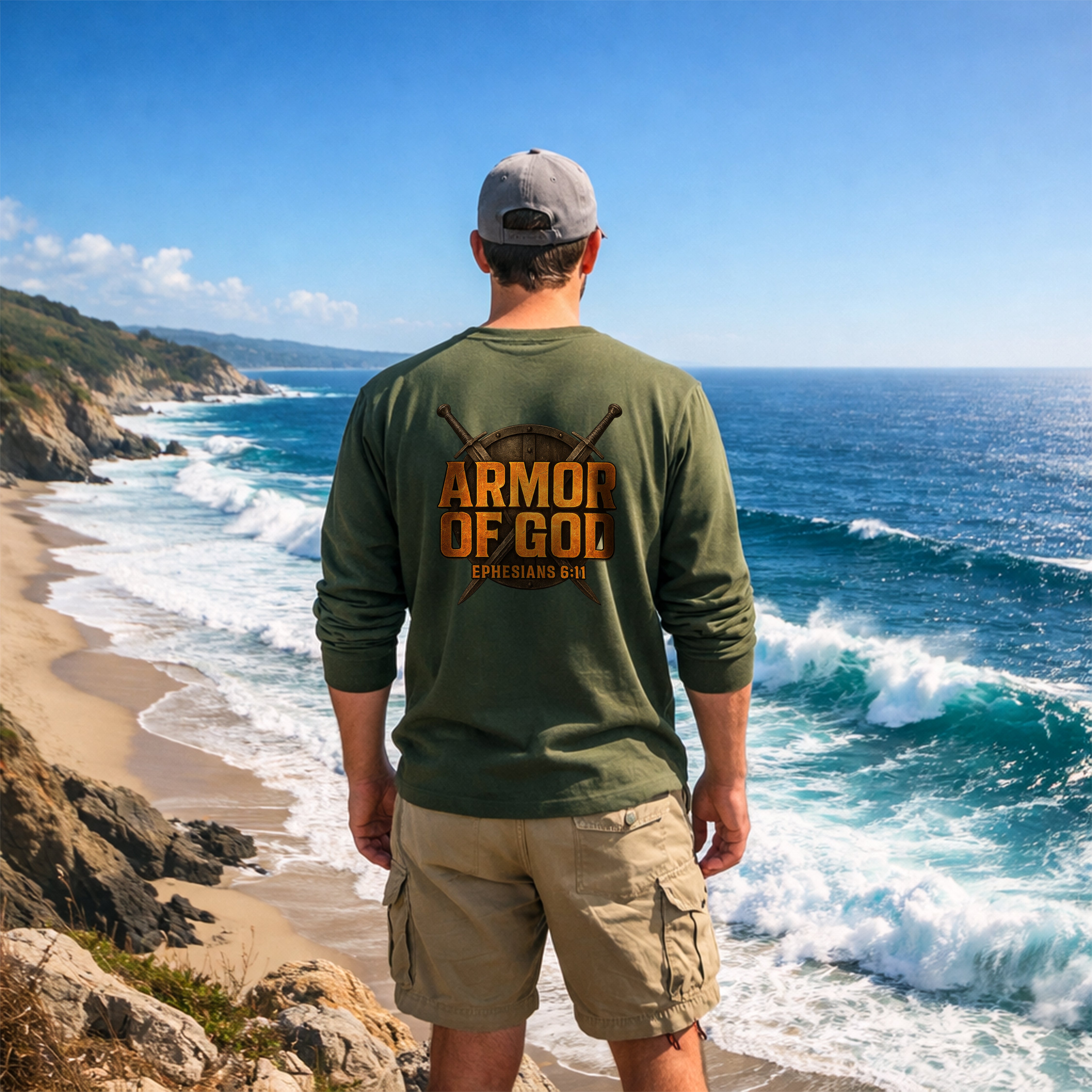 Armor of God Christian Long Sleeve T Shirt, Ephesians 6:11 Shirt, Christian Warrior Faith Shirt, Bible Verse Shirt, Redeemed Faith Apparel