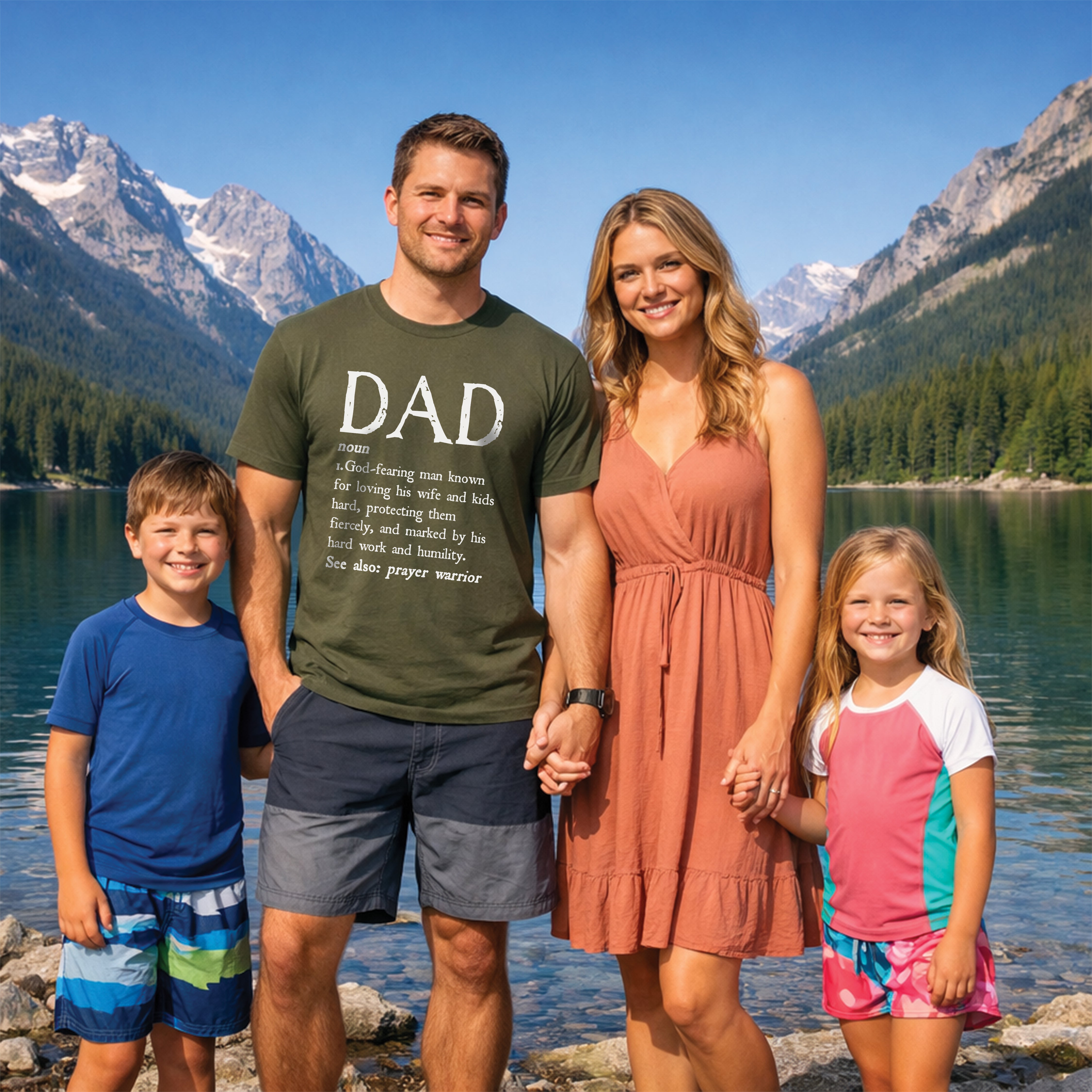 Copy of Dad Definition Christian T-Shirt (Front), Man of God Father Husband Protector Tee, Christian Dad Gift Shirt, Redeemed Faith Apparel
