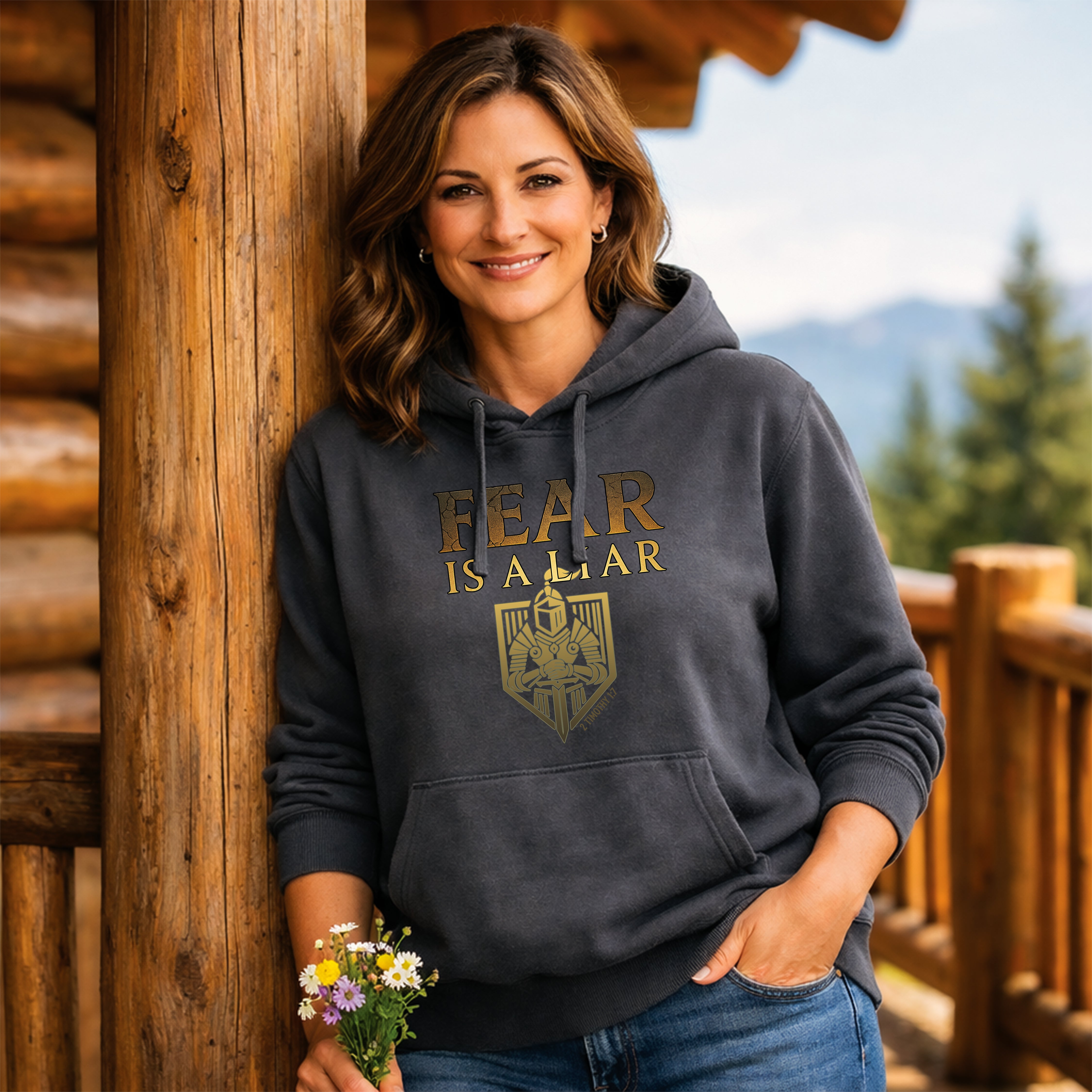 Fear Is A Liar Hoodie, Christian Encouragement Hoodie, Faith Over Fear Hoodie, Christian Hoodie for Women, Inspirational Gift, Redeemed Faith Apparel