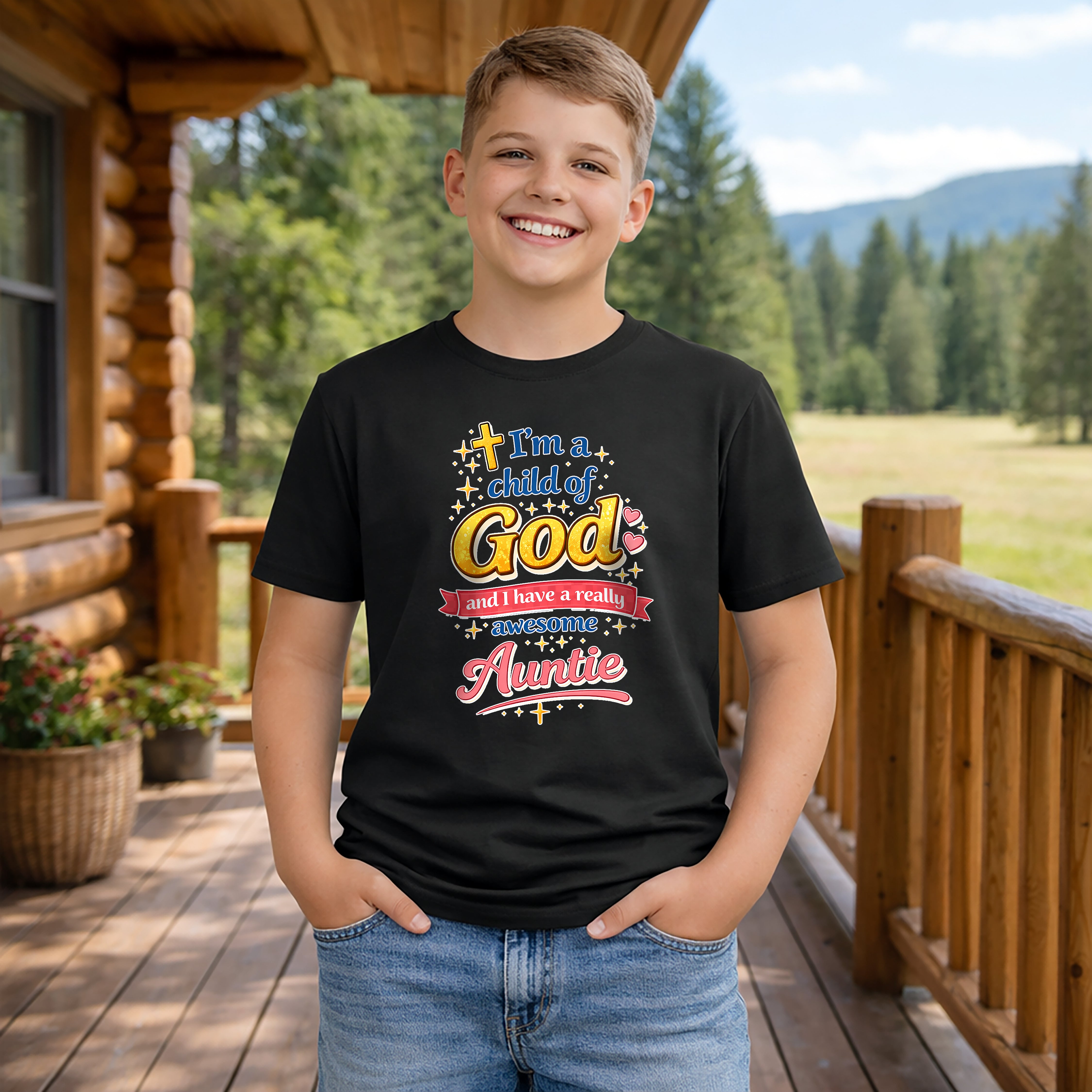 Im a Child of God Youth Shirt and Awesome Auntie, Christian Family Shirt Youth, Grandma Grandpa Mom Dad Shirt, Youth Christian Faith Shirt