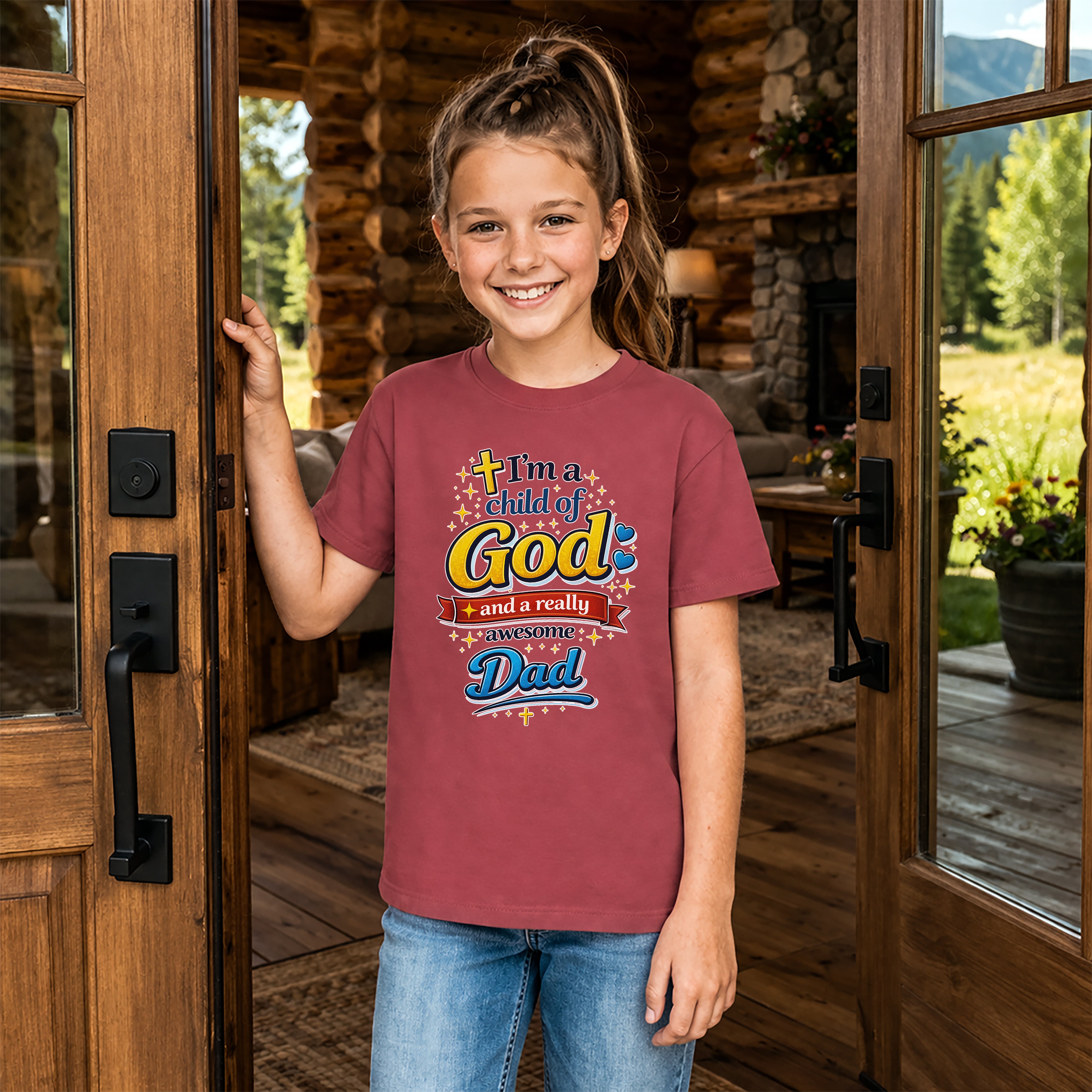 Im a Child of God Youth Shirt and Awesome Dad, Christian Family Shirt Youth, Grandma Grandpa Mom Dad Shirt, Youth Christian Faith Shirt