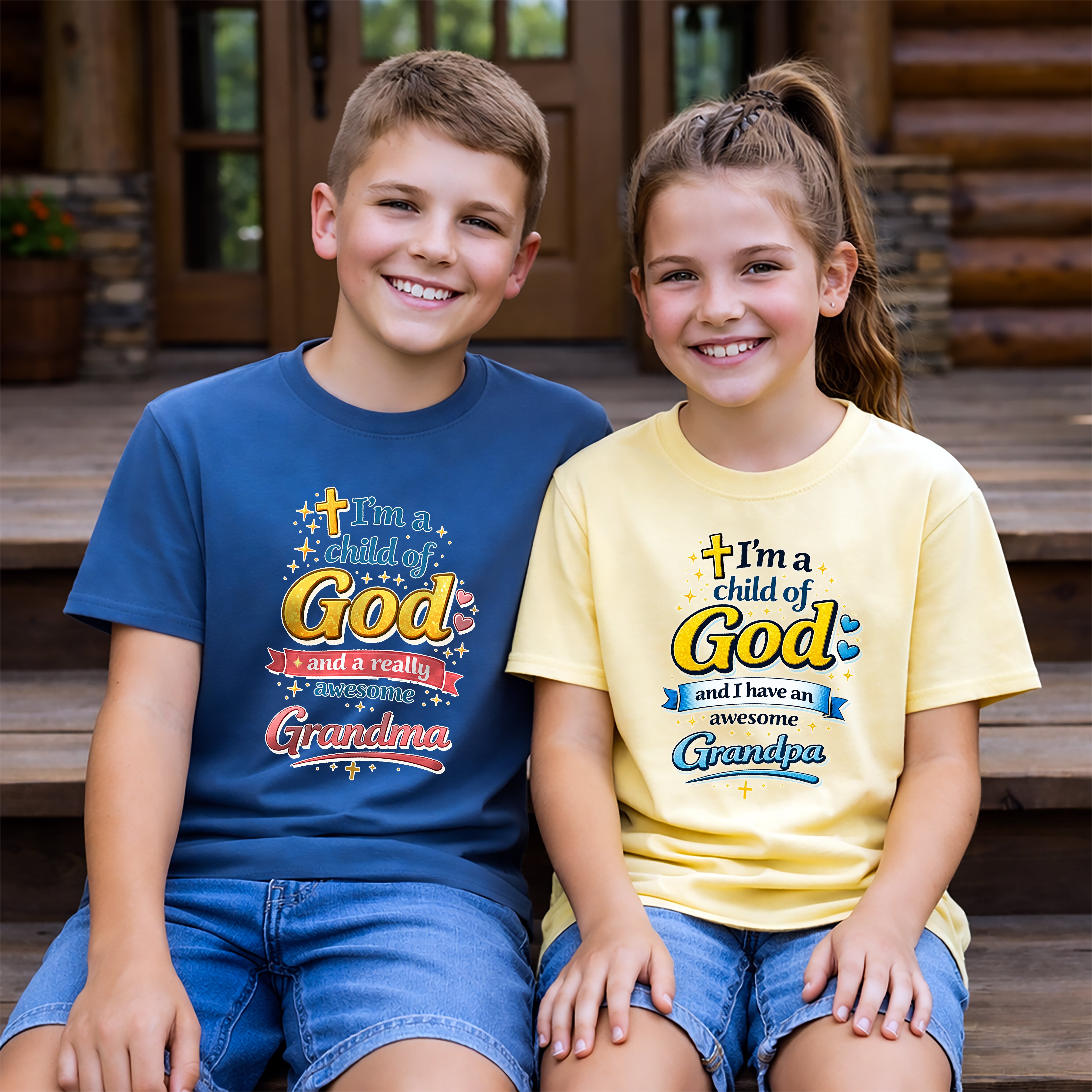 Im a Child of God Youth Shirt and Awesome Grandpa, Christian Family Shirt Youth, Grandma Grandpa Mom Dad Shirt, Youth Christian Faith Shirt