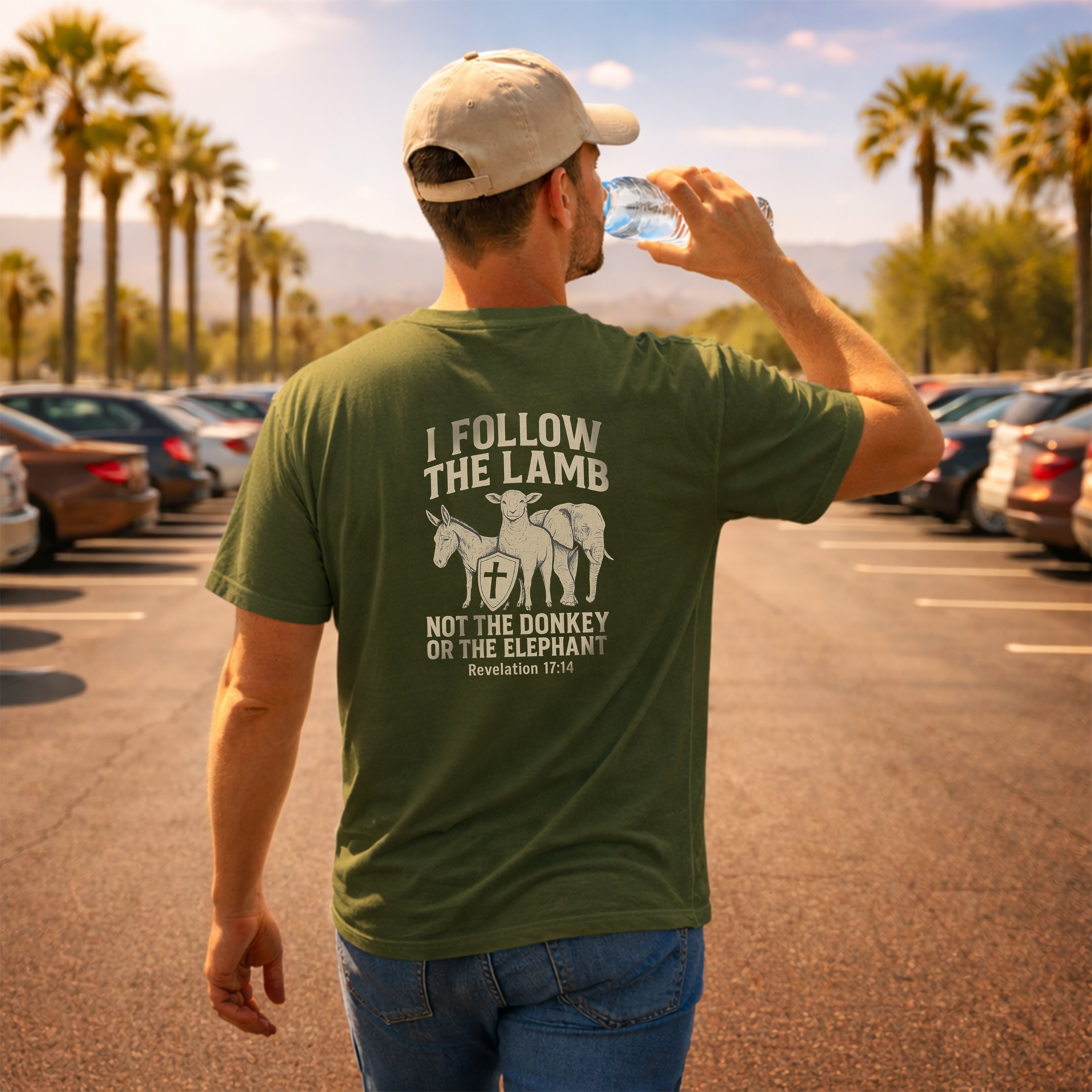 Christian Shirt, I Follow The Lamb Not The Donkey Or Elephant, Revelation 17:14 T-Shirt, Jesus Over Politics Tee, Redeemed Faith Apparel