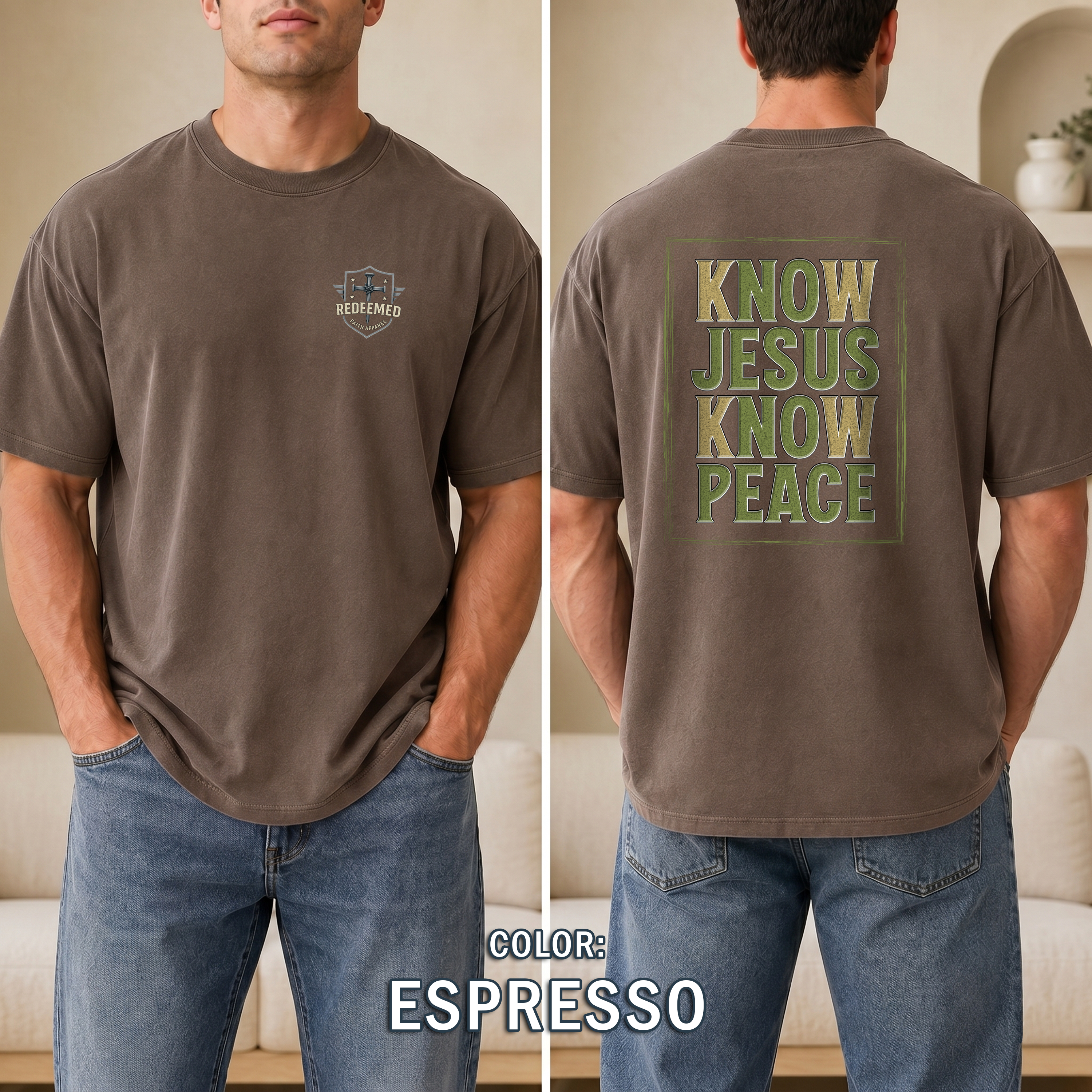 Know Jesus Know Peace Christian T-Shirt, Faith Based Jesus Shirt, Christian Graphic Tee, Redeemed Faith Apparel, Bold Christian Apparel