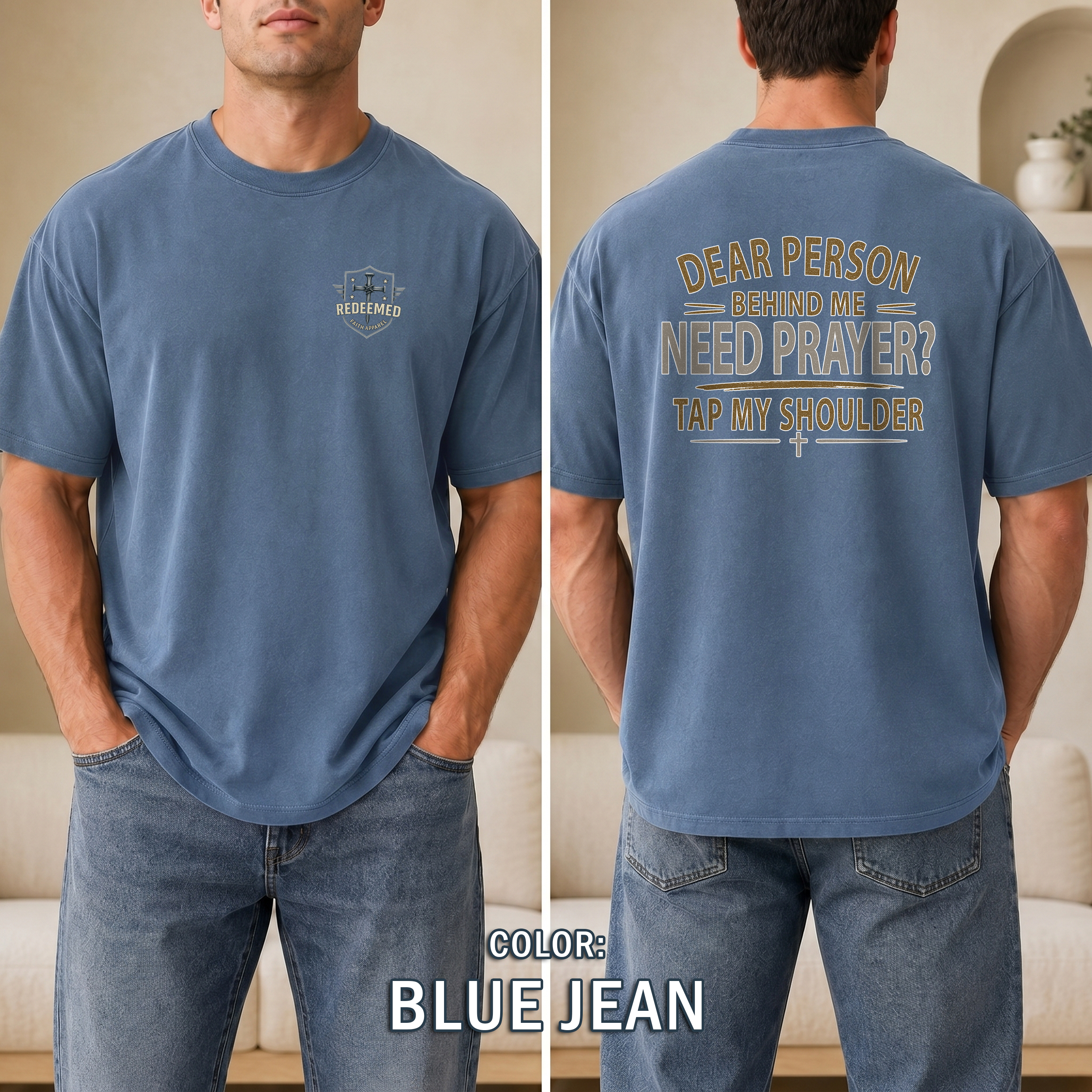 Need Prayer Tap My Shoulder Christian T-Shirt, Prayer Ministry Faith Shirt, Christian Conversation Starter, Redeemed Faith Apparel
