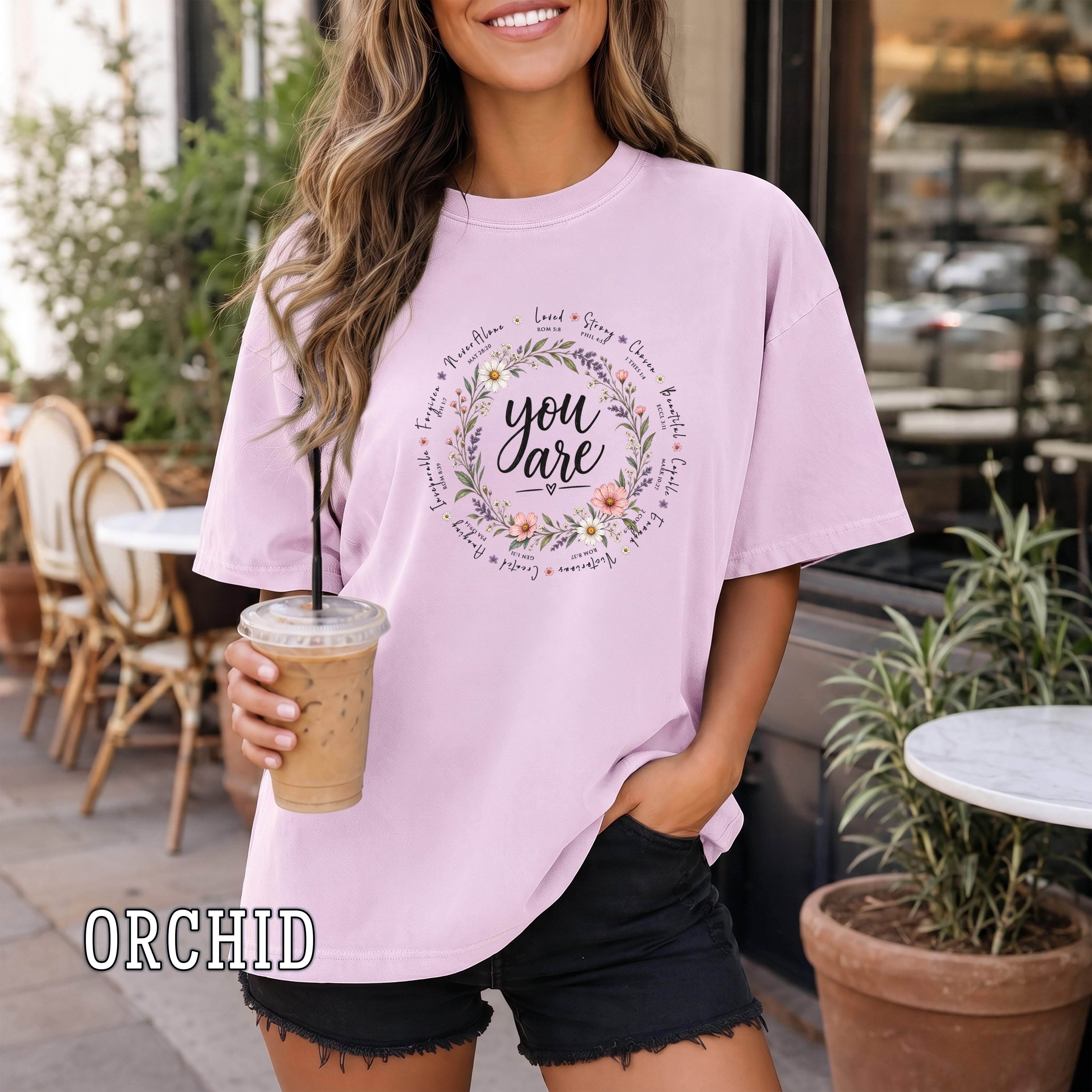 You Are Christian Women's T-Shirt, Bible Verse Floral Faith Shirt, Christian Encouragement Gift for Her, Redeemed Faith Apparel