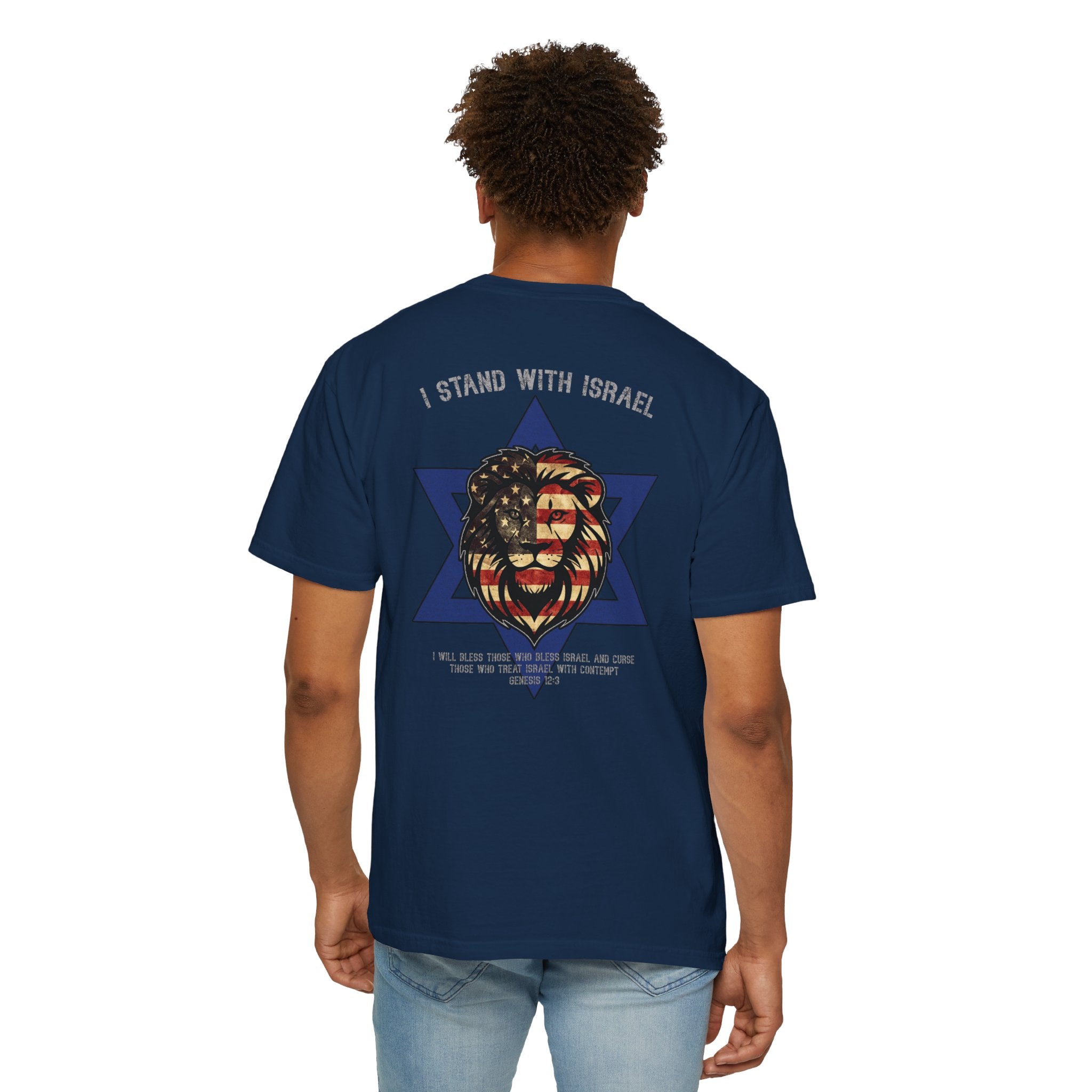 I Stand With Israel Christian Shirt, Genesis 12:3 T-Shirt, Lion of Judah Israel Shirt, Christian Patriot Shirt, Redeemed Faith Apparel