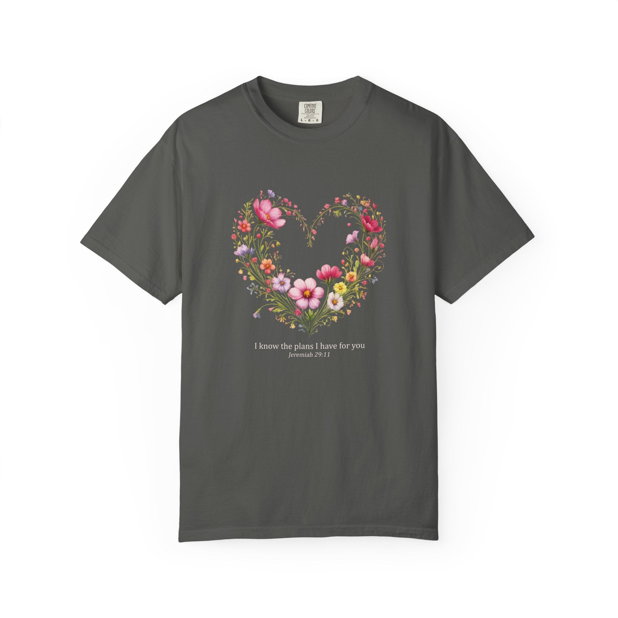 I Know The Plans I Have For You Floral Tee, Jeremiah 29:11 Christian Shirt, Christian Women Gift, Wildflower Heart, Redeemed Faith Apparel