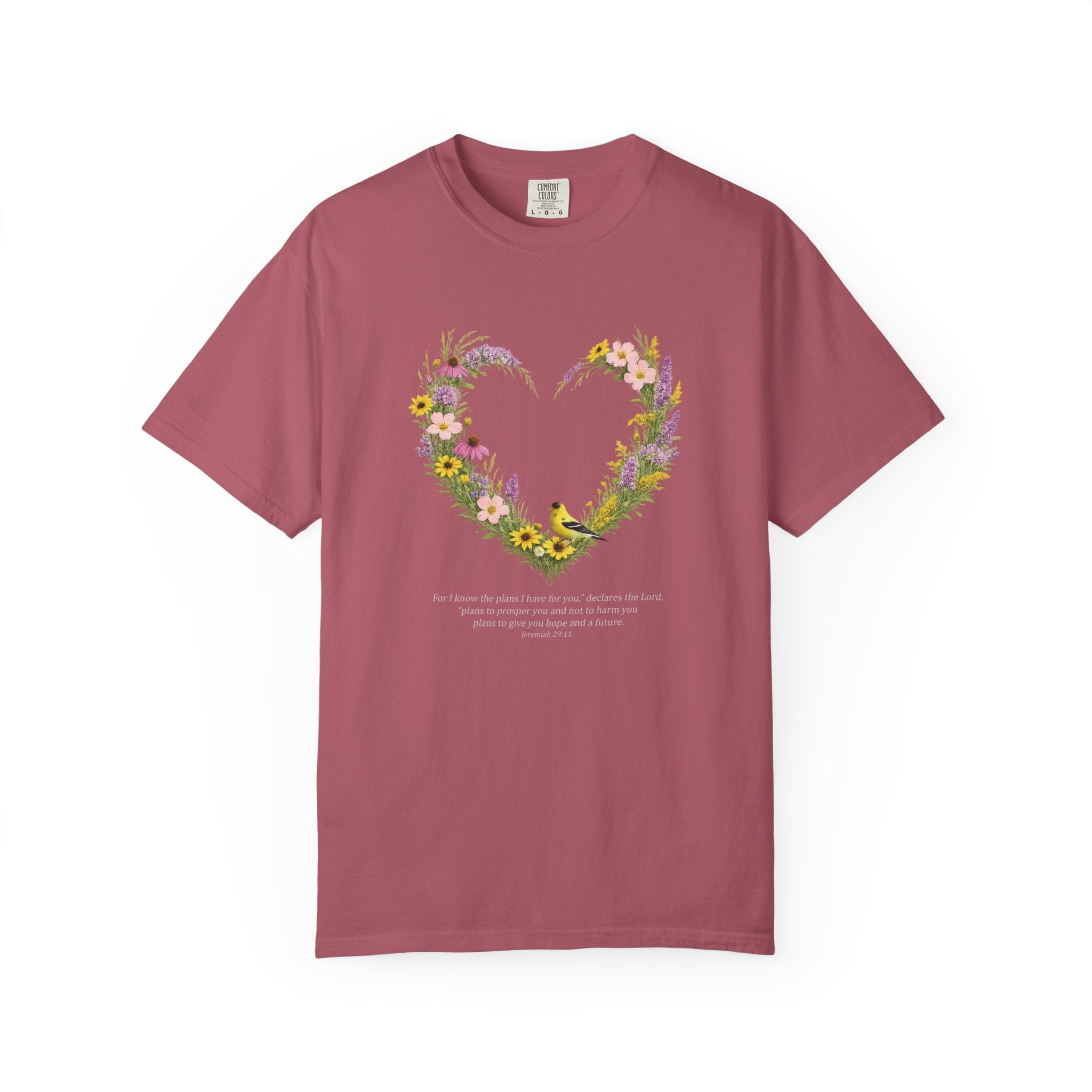 I Know The Plans I Have For You Floral Heart T-Shirt, Jeremiah 29:11 T Shirt, Christian Women Gift, Wildflower Heart, Redeemed Faith Apparel