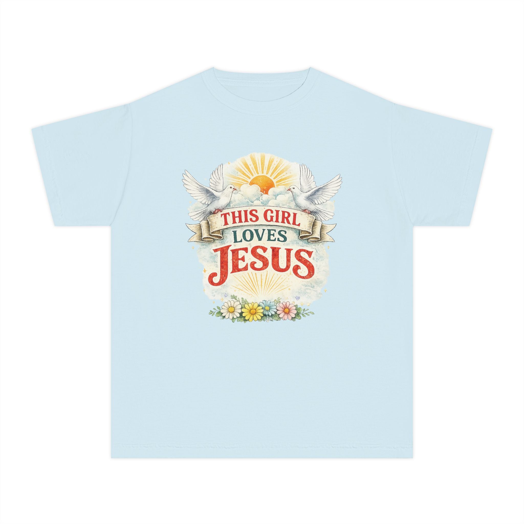 This Girl Loves Jesus Youth Shirt, Christian Girl Shirt, Faith Based Kids Shirt, Cute Christian Tee, Bible Shirt Girls, Christian Gift Kids