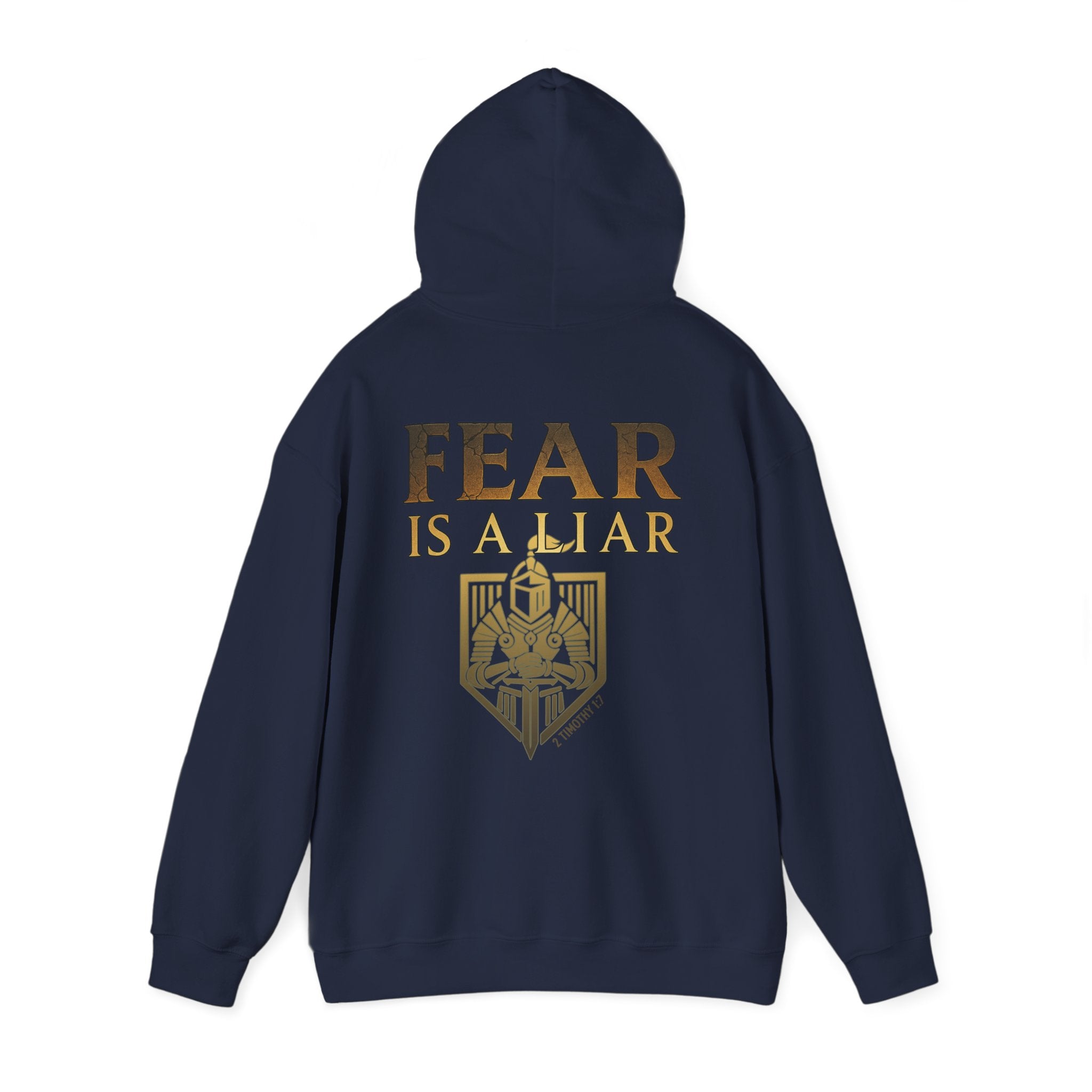 Fear Is a Liar Hoodie - 2 Timothy 1:7, Warrior of Faith, Motivational Heavy Blend Sweatshirt for Adults, Cozy Casual Wear, Christian Apparel