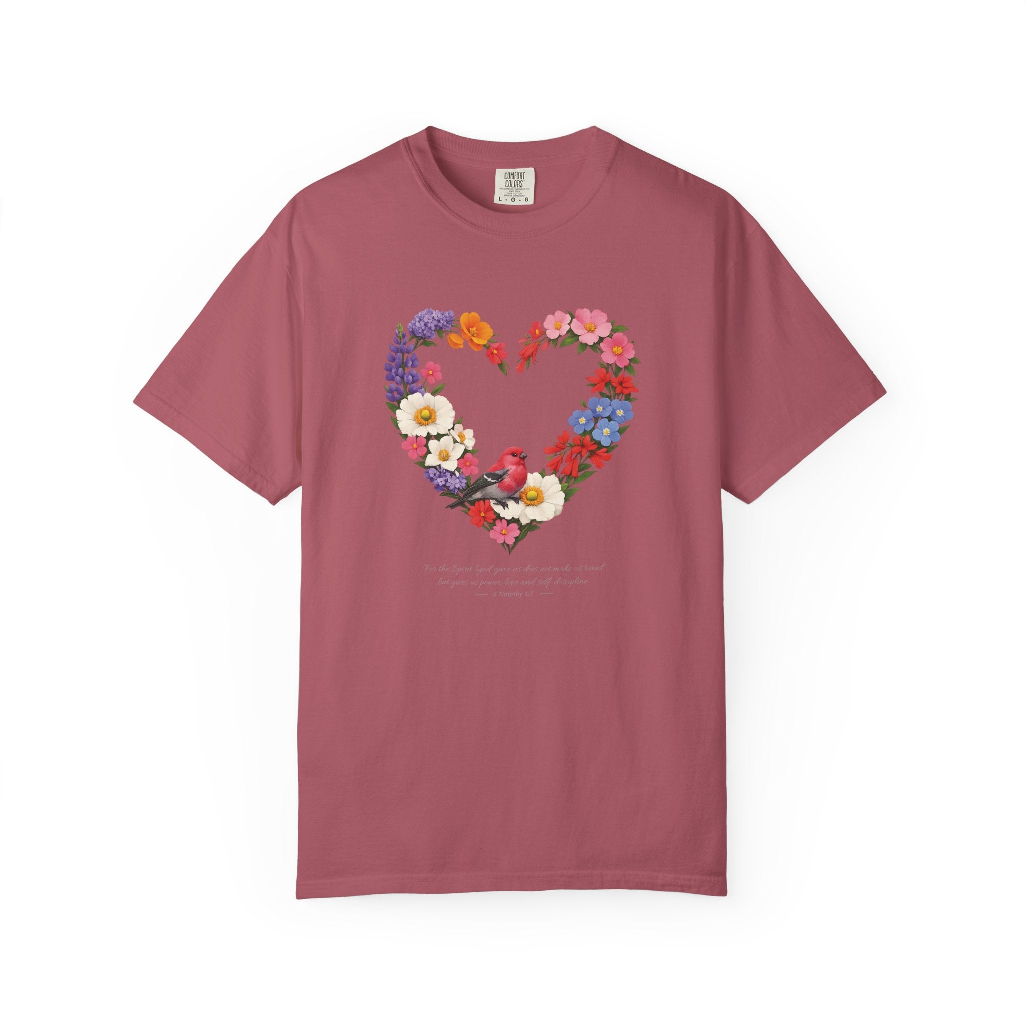 For God Has Not Given Us A Spirit Of Fear Floral Tee, 2 Timothy 1:7 Shirt, Christian Women Gift, Wildflower Heart, Redeemed Faith Apparel