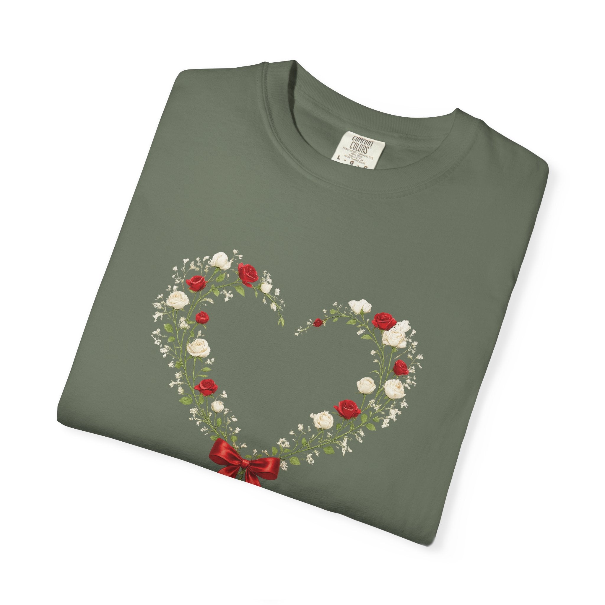 We Love Because He First Loved Us Floral Tee, 1 John 4:19 Christian Shirt, Bible Verse Women Gift, Wildflower Heart, Redeemed Faith Apparel