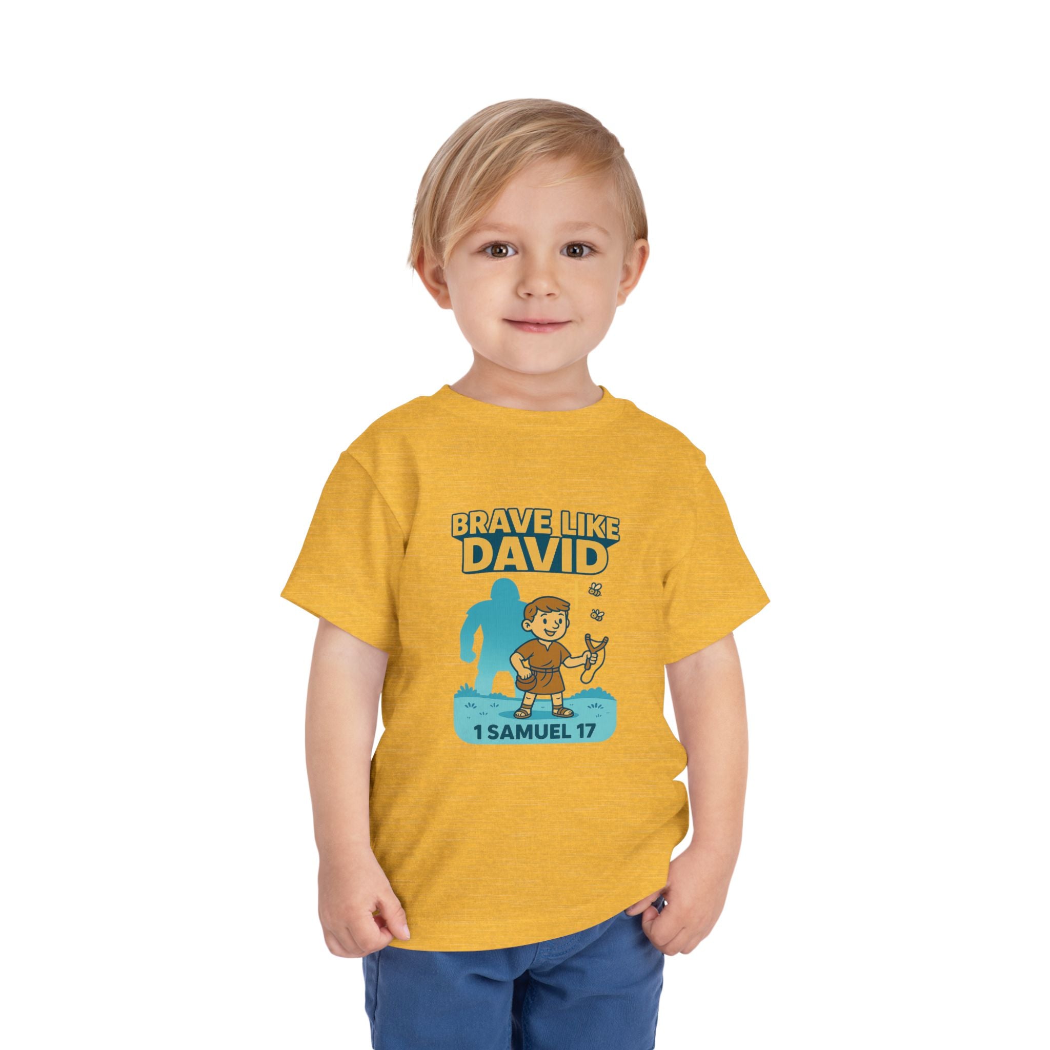 Brave Like David Kids T-Shirt, 1 Samuel 17, Christian Apparel for Kids, Redeemed Faith Apparel,