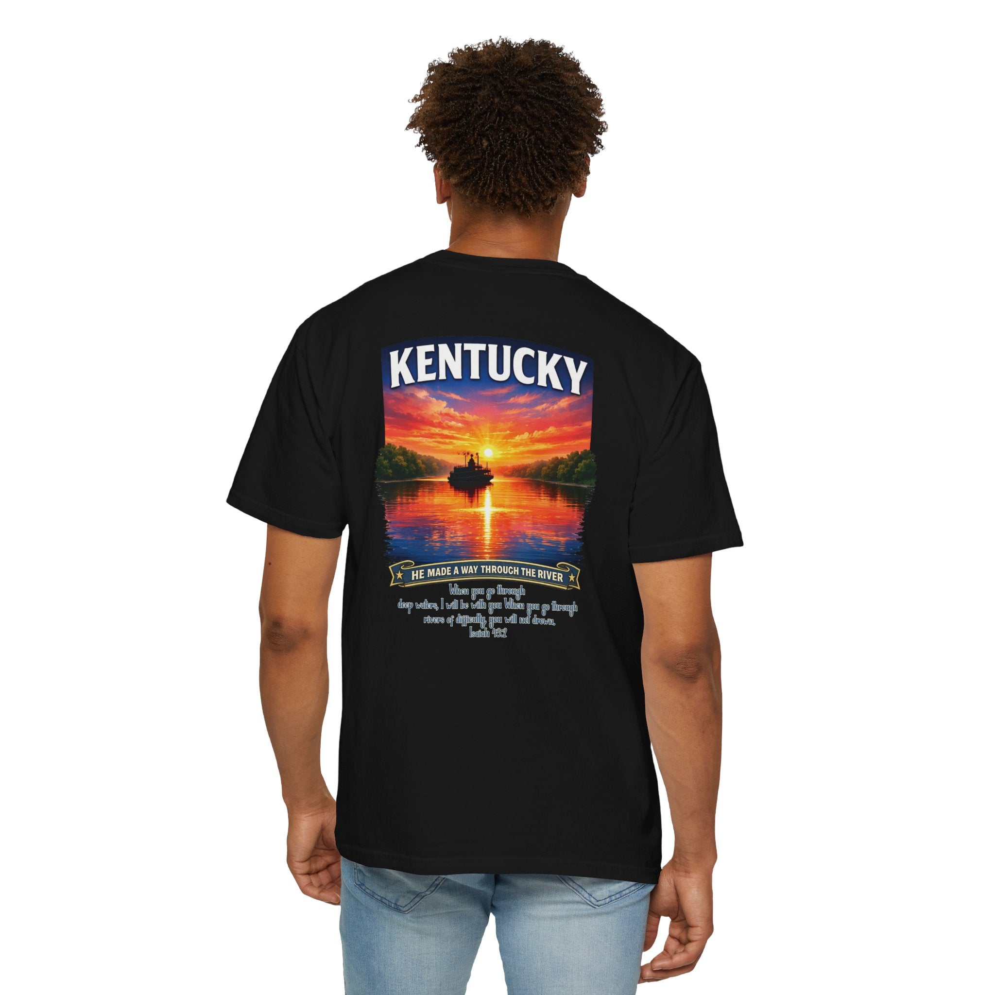 KY-Kentucky River Christian T Shirt, He Made a Way Through the River Shirt, Isaiah 43 Tee, Kentucky Gift Him, God Bless America Collection