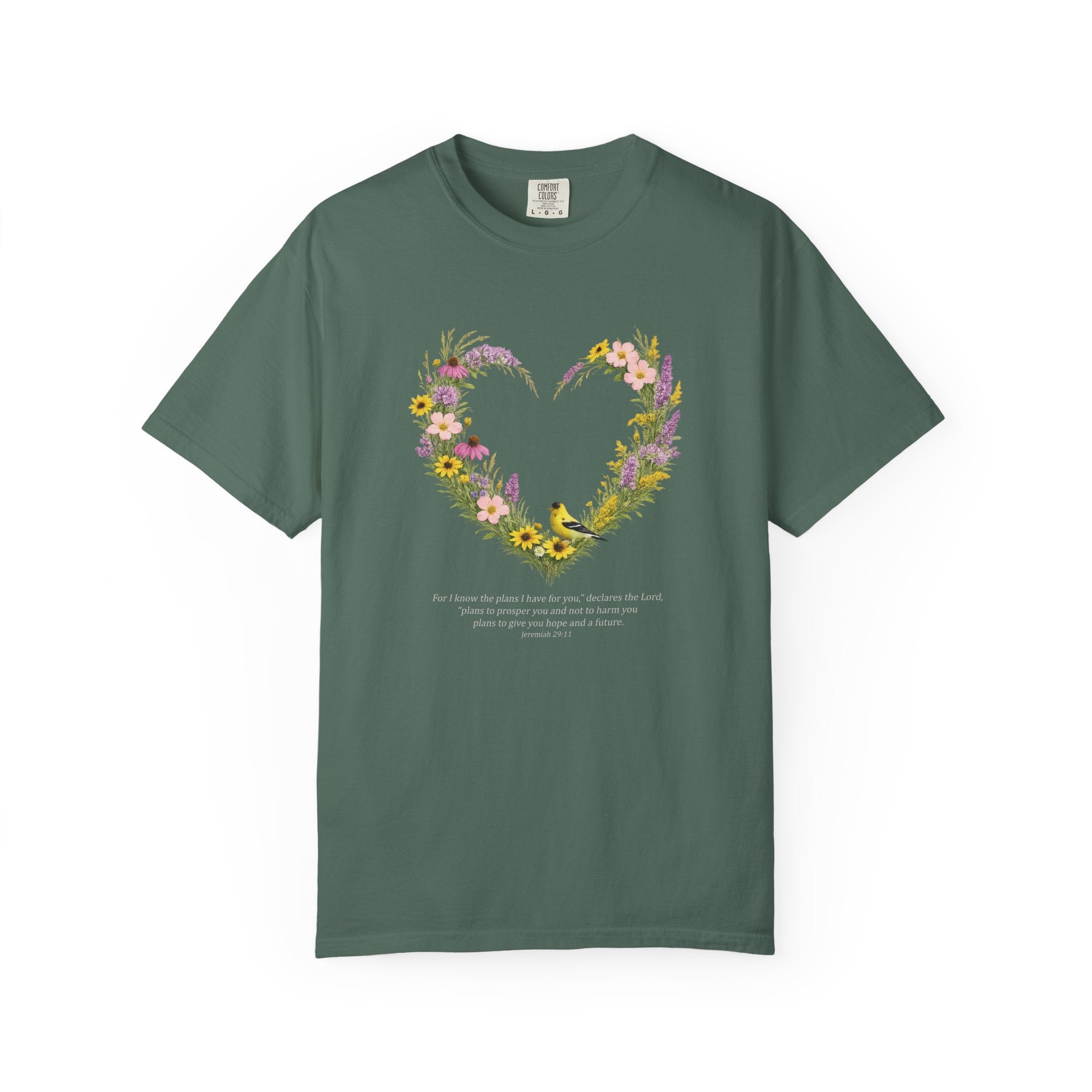 I Know The Plans I Have For You Floral Heart T-Shirt, Jeremiah 29:11 T Shirt, Christian Women Gift, Wildflower Heart, Redeemed Faith Apparel