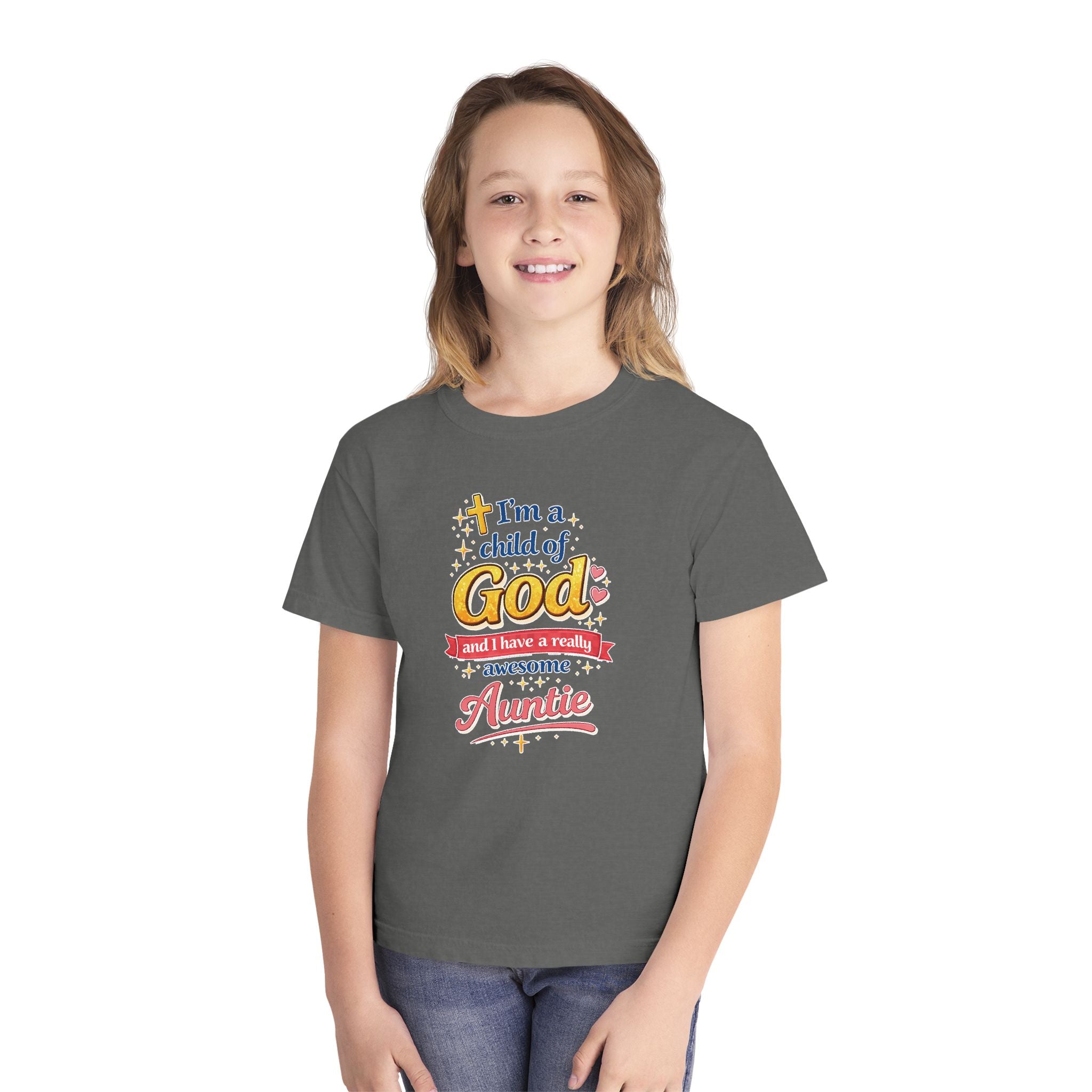 Im a Child of God Youth Shirt and Awesome Auntie, Christian Family Shirt Youth, Grandma Grandpa Mom Dad Shirt, Youth Christian Faith Shirt