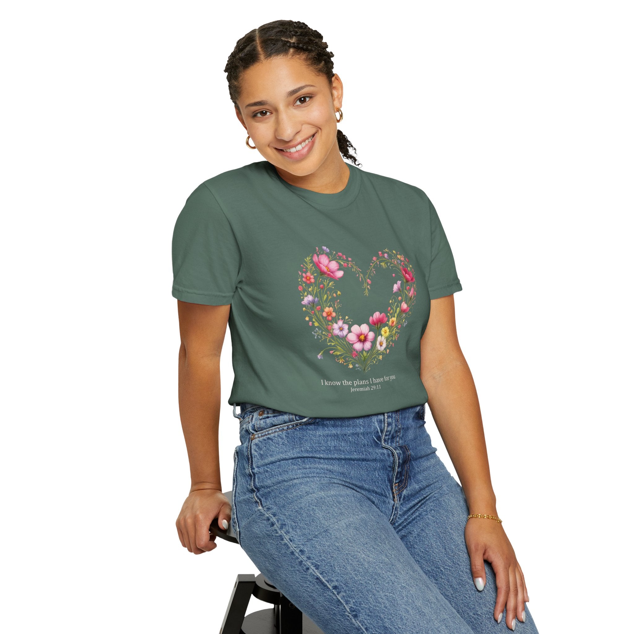 I Know The Plans I Have For You Floral Tee, Jeremiah 29:11 Christian Shirt, Christian Women Gift, Wildflower Heart, Redeemed Faith Apparel