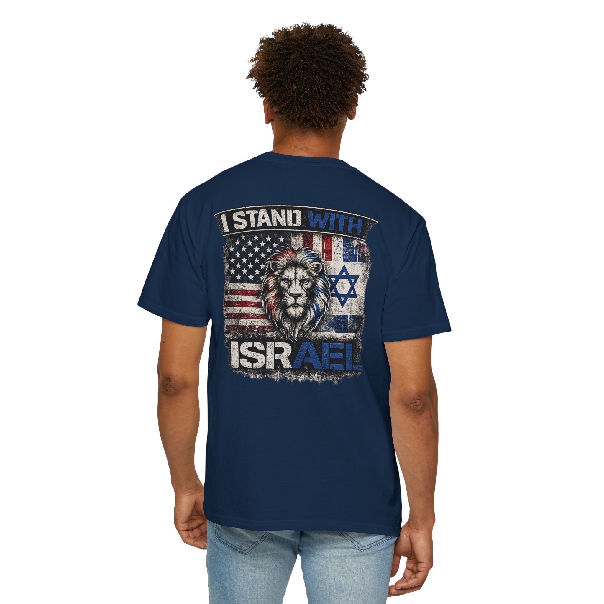 I Stand With Israel Christian T-Shirt, Lion of Judah Faith Tee, Israel Support Shirt, Christian Patriot Shirt, Redeemed Faith Apparel
