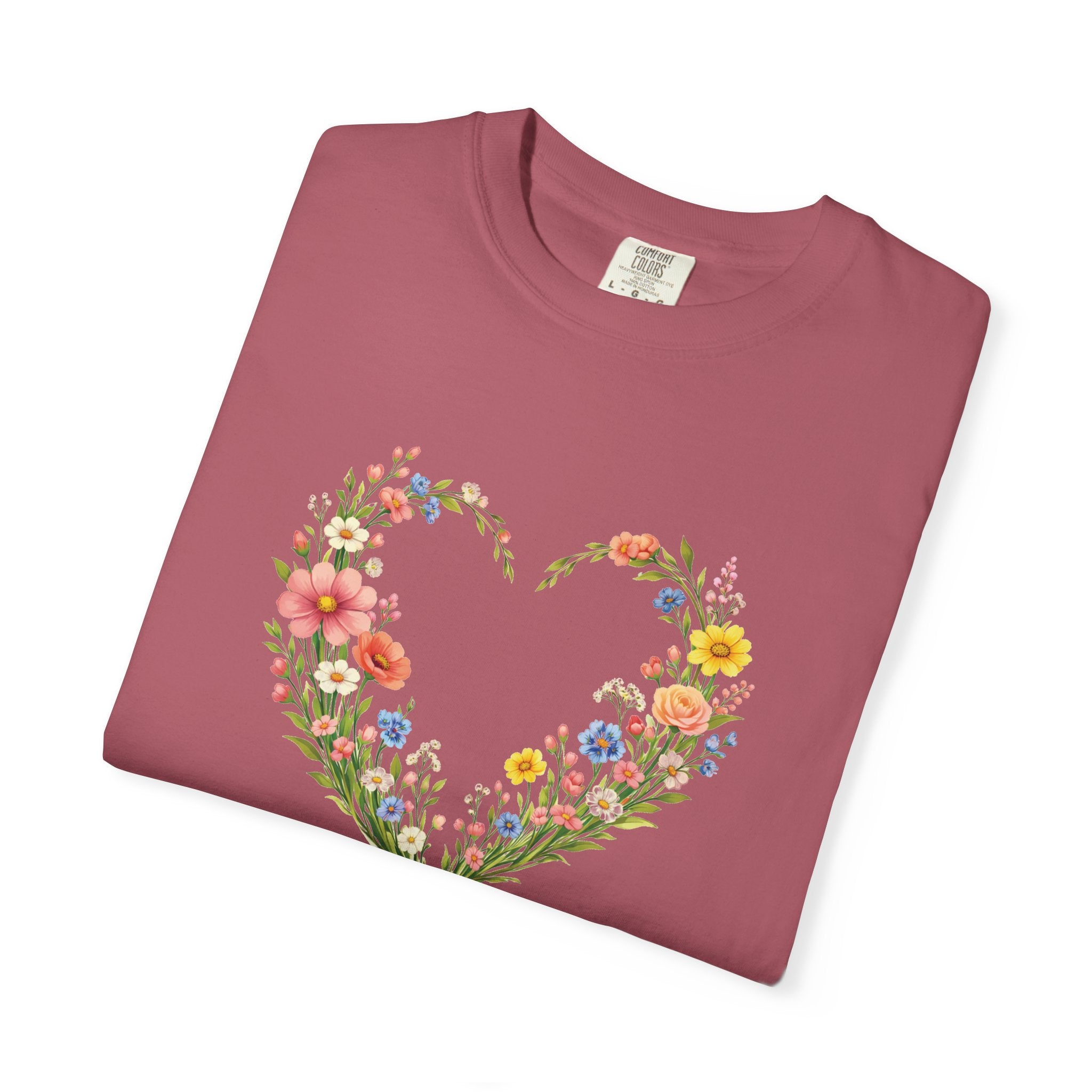 I Will Walk By Faith Floral T Shirt, 2 Corinthians 5:7 Christian Shirt, Christian Women Gift, Wildflower Heart tee, Redeemed Faith Apparel